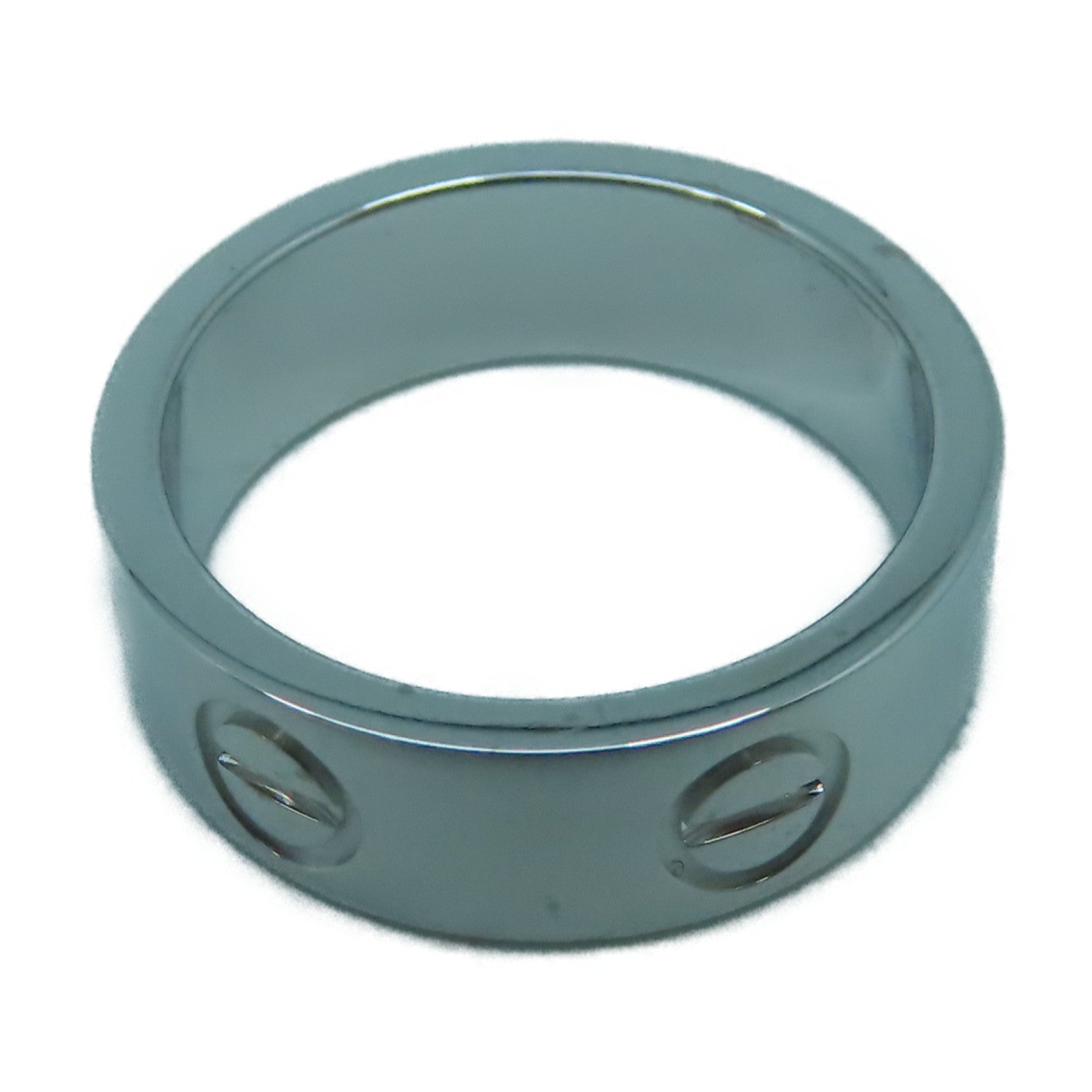 CARTIER 18K白金Love Ring戒指US#4.25銀色