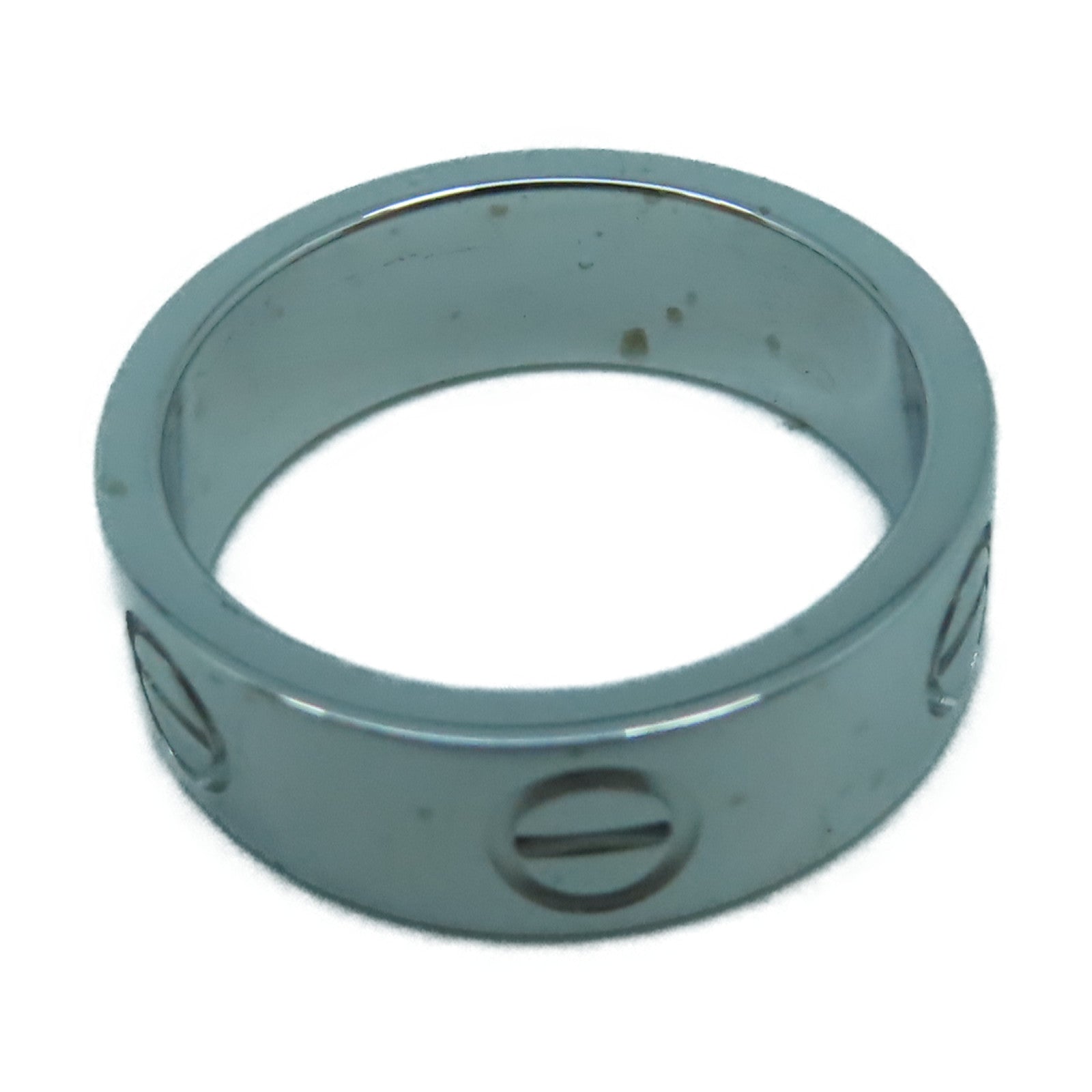 CARTIER 18K白金Love Ring戒指US#4.25銀色