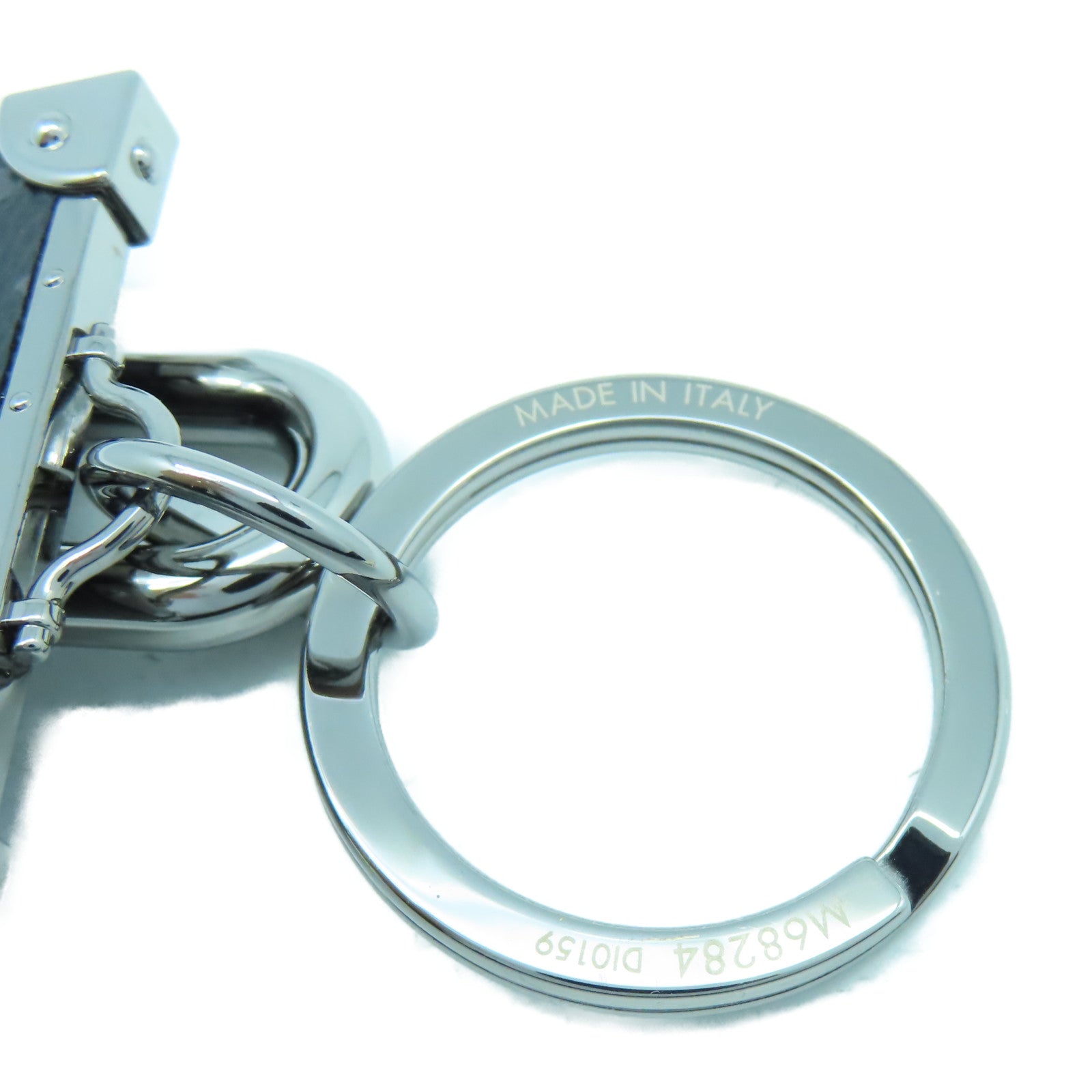 LOUIS VUITTON 金屬/Monogram Eclipse Mini Trunk Bag Charm/Key Holder銀扣鑰匙圈黑色
