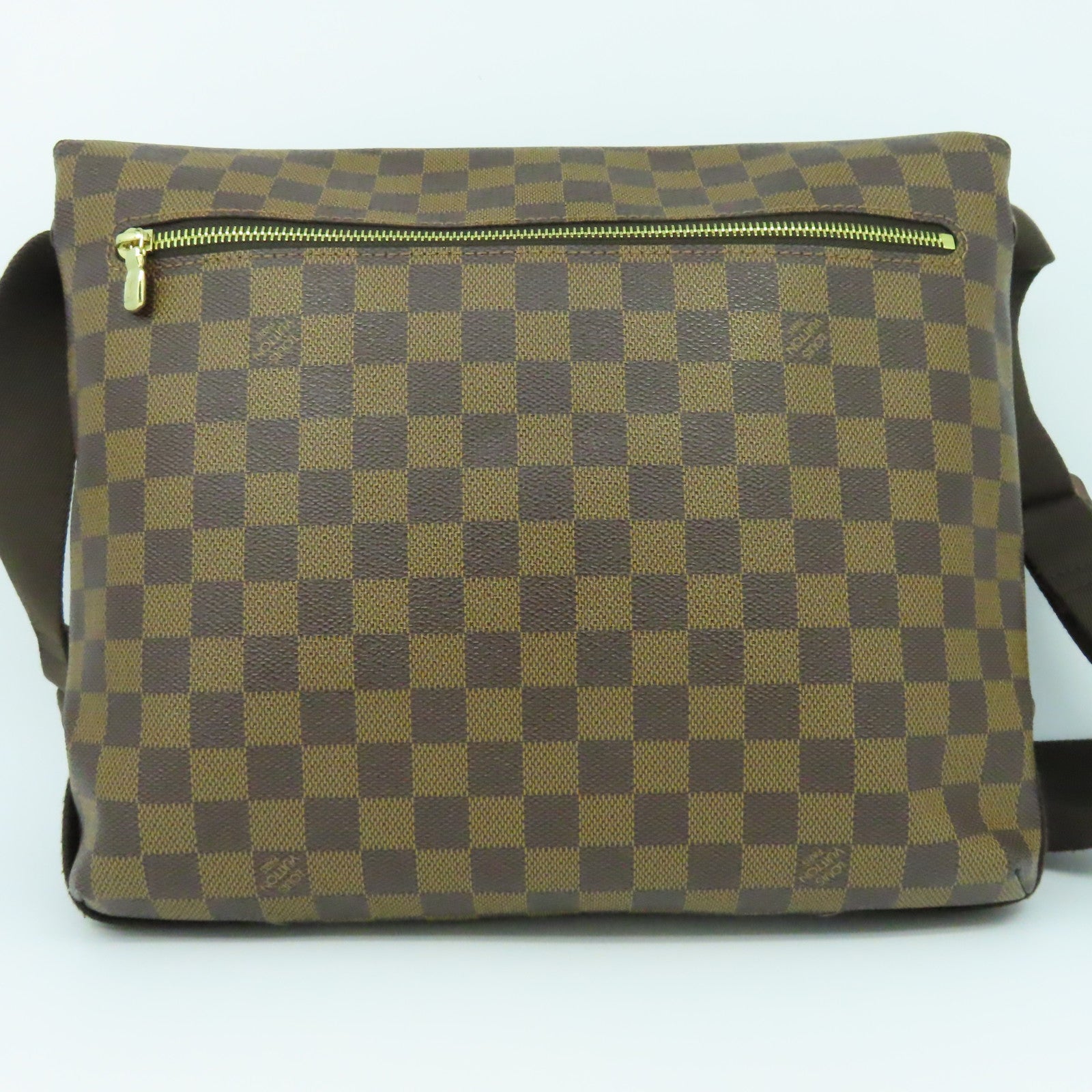 LOUIS VUITTON Damier Brooklyn MM金扣肩背袋啡色