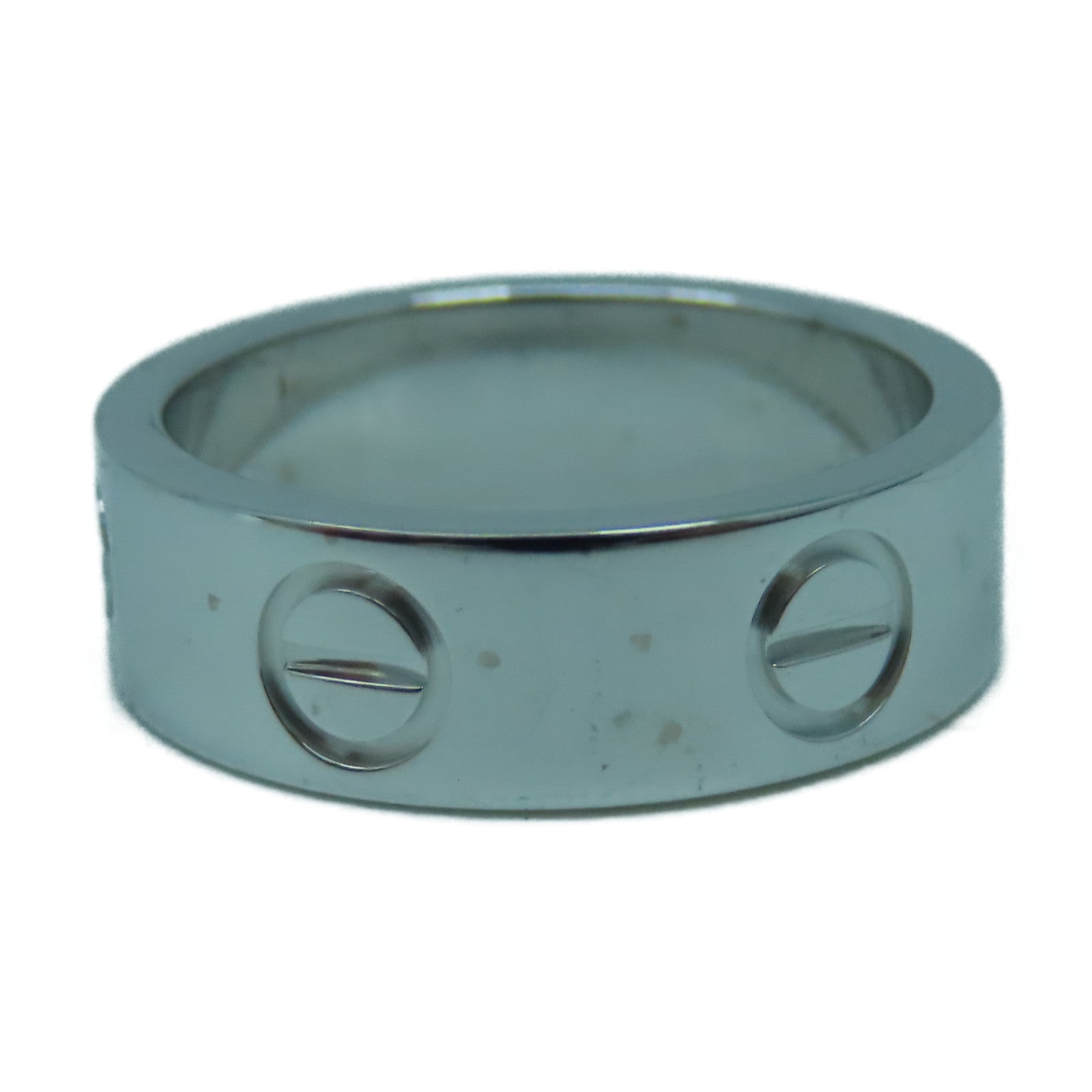 CARTIER 18K白金Love Ring戒指US#4.25銀色