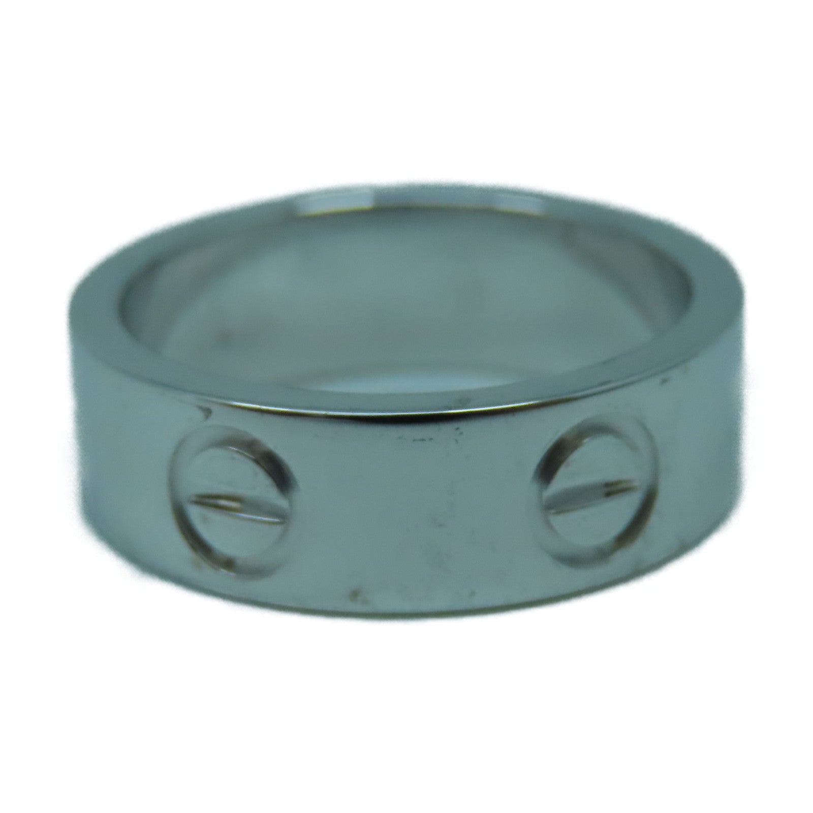CARTIER 18K白金Love Ring戒指US#4.25銀色