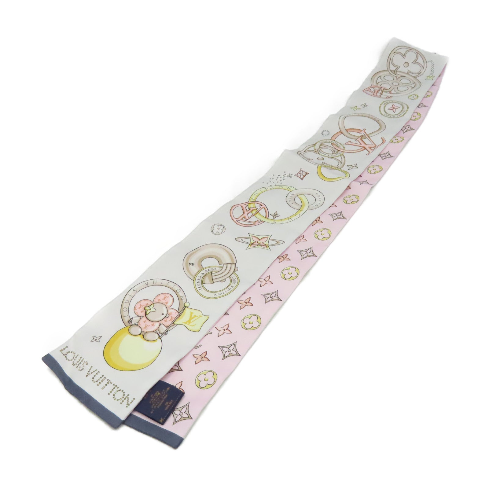 LOUIS VUITTON 絲質Vivienne And Beyond Scarf絲巾粉紅色/多色