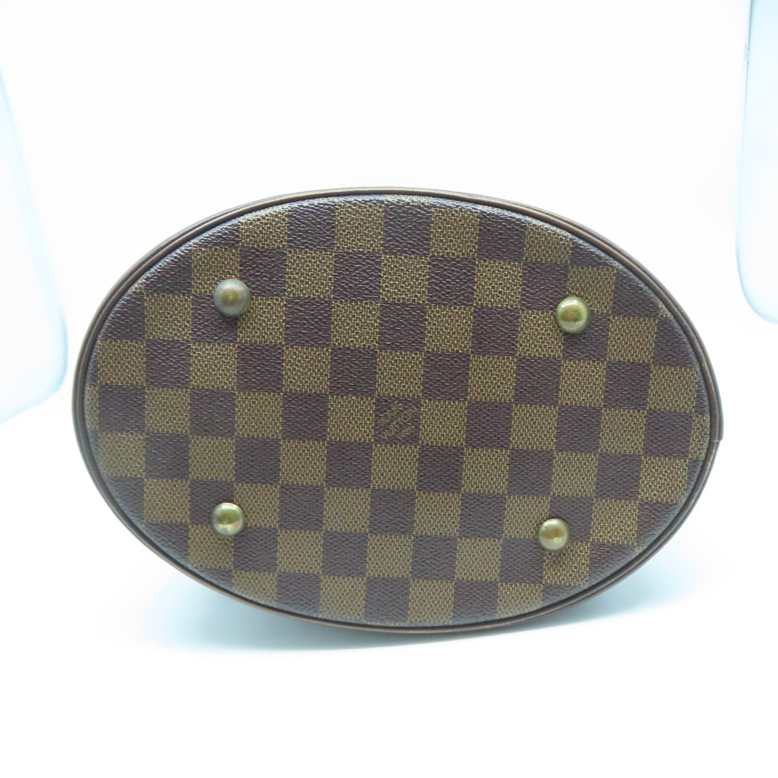 LOUIS VUITTON Damier Marais金扣手挽袋棕色
