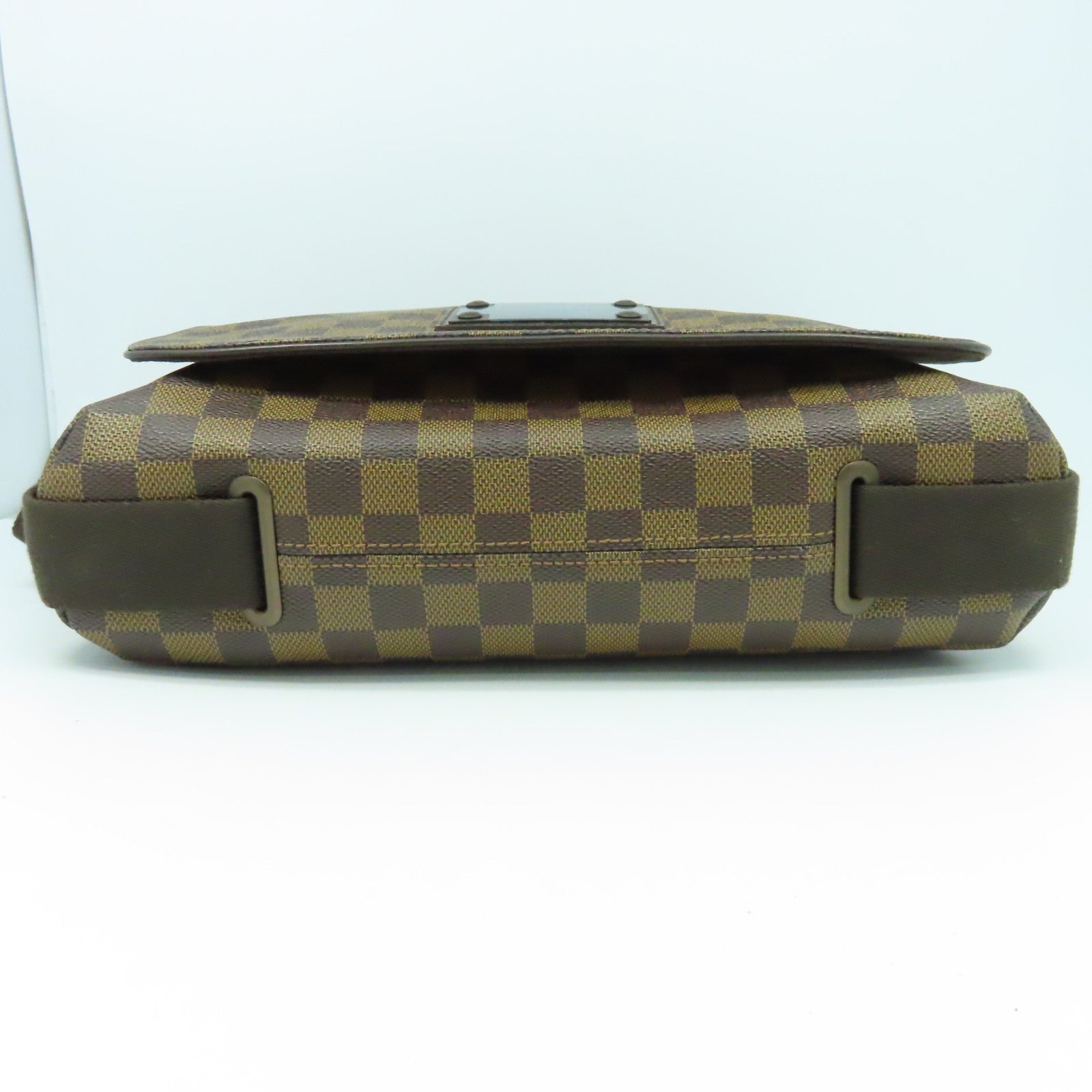 LOUIS VUITTON Damier Brooklyn MM金扣肩背袋啡色