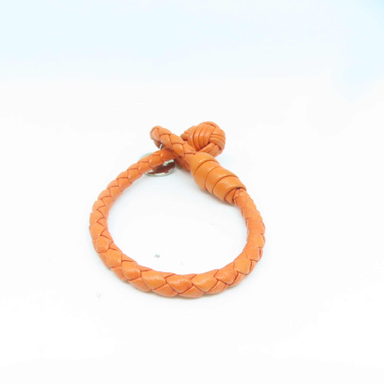 BOTTEGA VENETA 羊皮皮革/925純銀Bracelet銀扣手鏈橙色