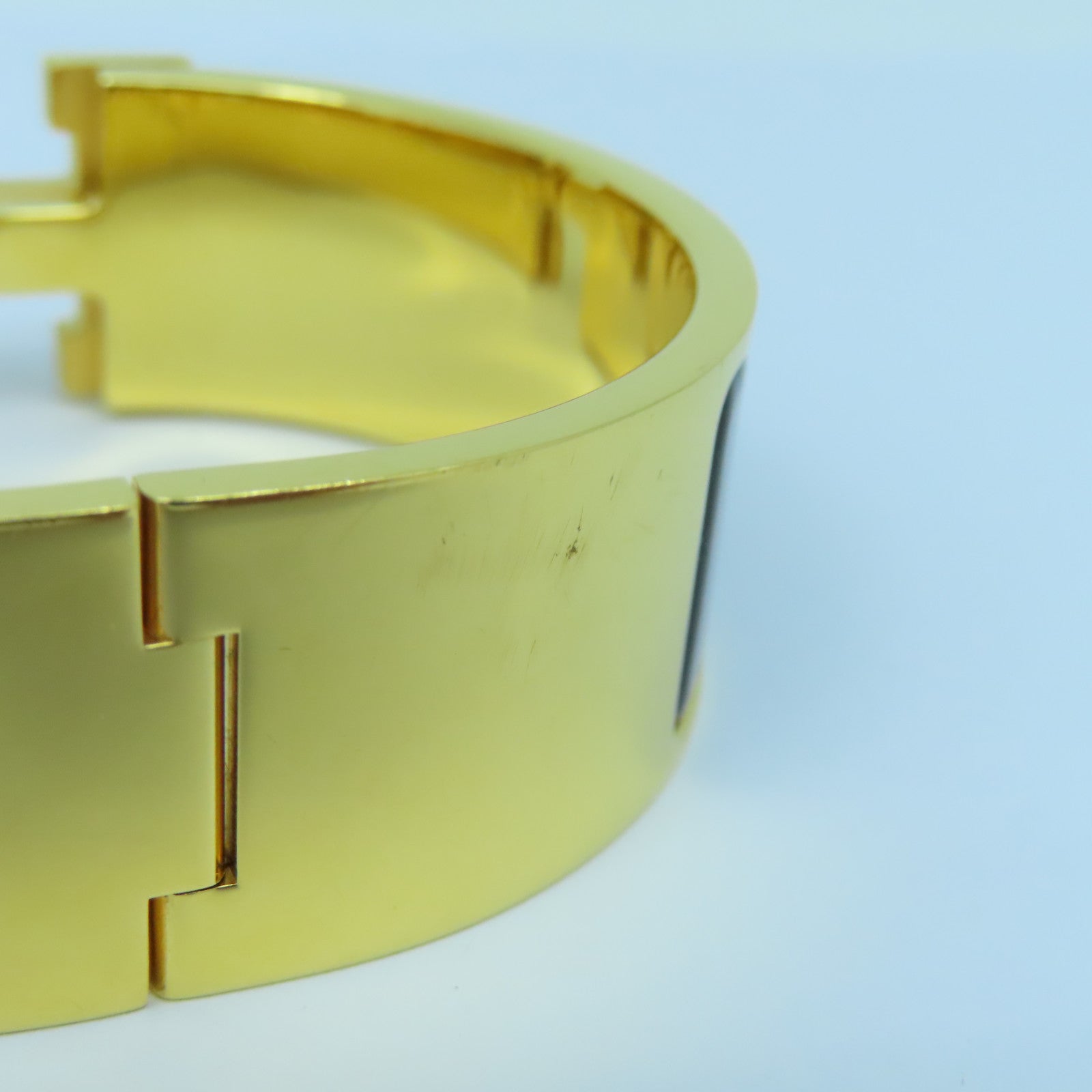 HERMES 琺瑯/金屬H Bangle手鐲黑色