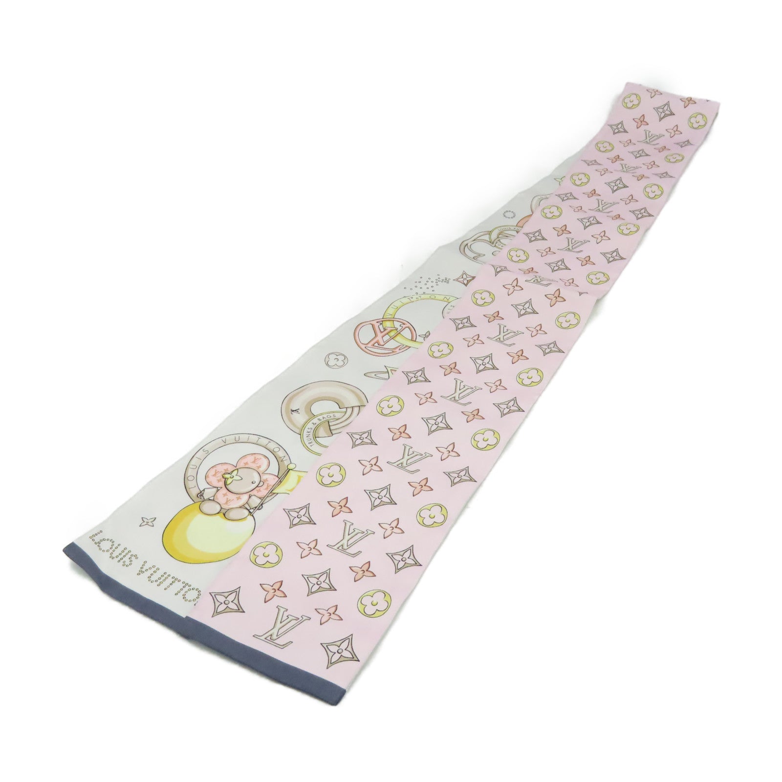 LOUIS VUITTON 絲質Vivienne And Beyond Scarf絲巾粉紅色/多色