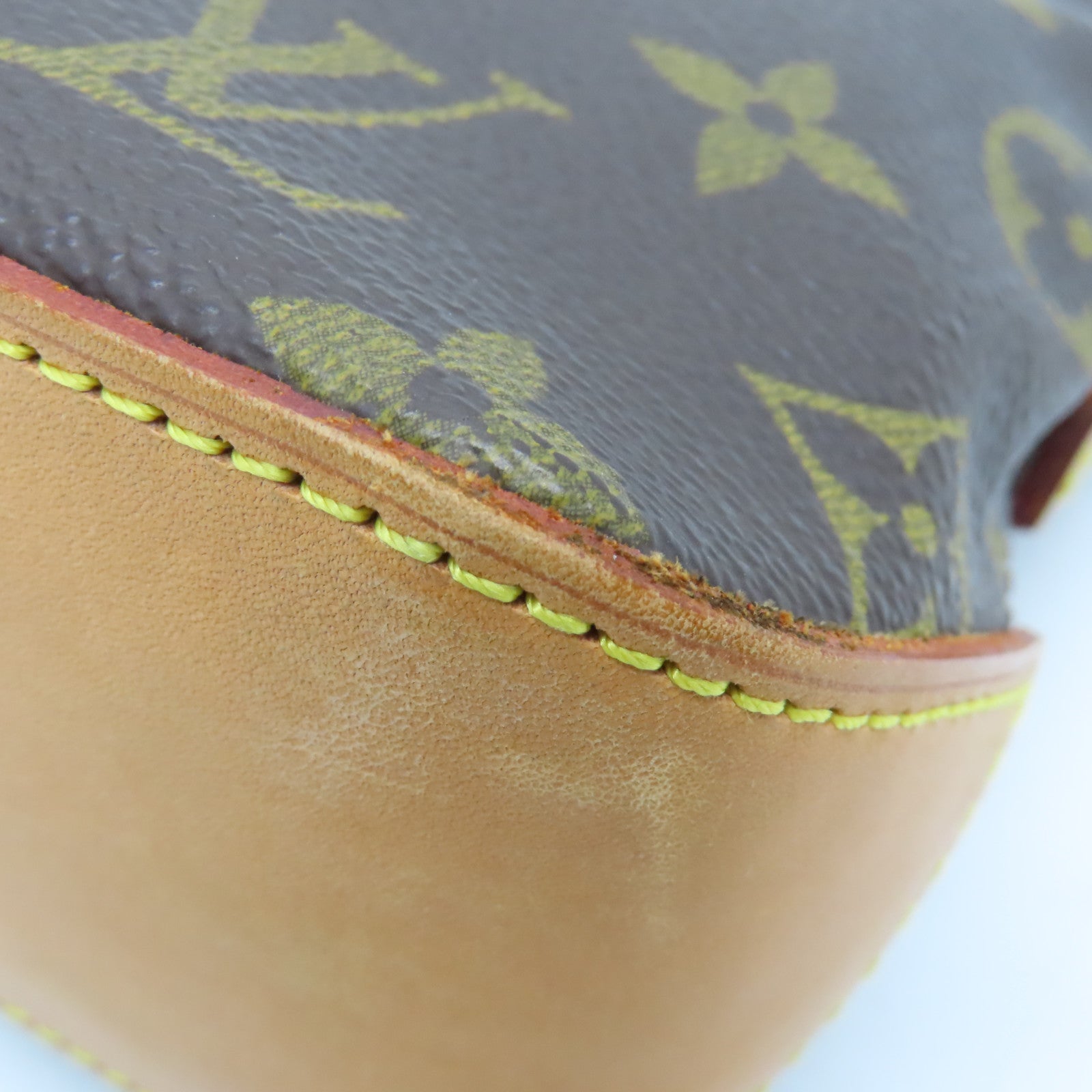 LOUIS VUITTON Monogram Trotteur Gold Buckle Shoulder Bag Brown