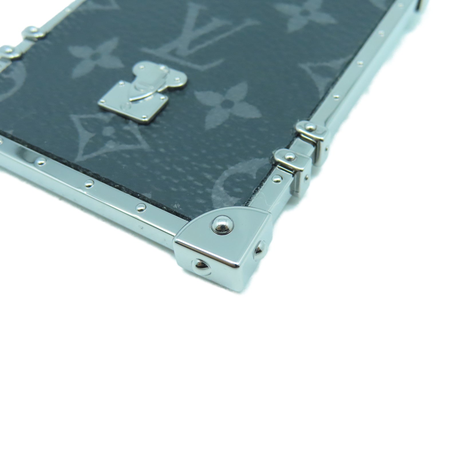 LOUIS VUITTON 金屬/Monogram Eclipse Mini Trunk Bag Charm/Key Holder銀扣鑰匙圈黑色