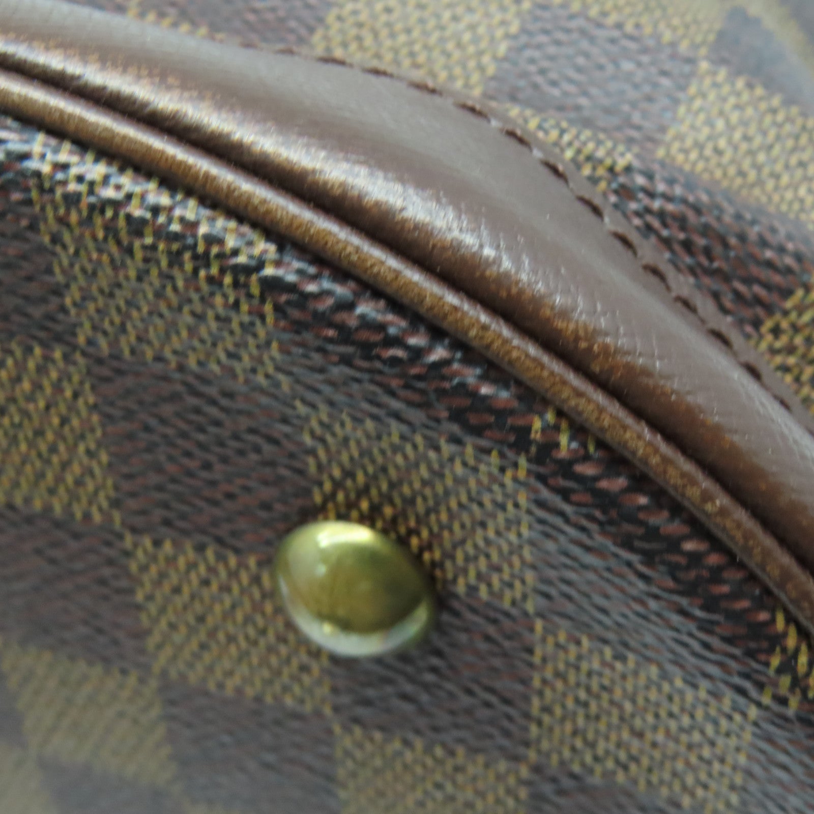 LOUIS VUITTON Damier Marais金扣手挽袋棕色