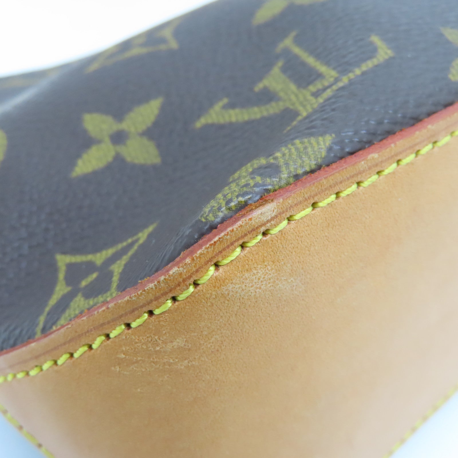 LOUIS VUITTON Monogram Trotteur Gold Buckle Shoulder Bag Brown