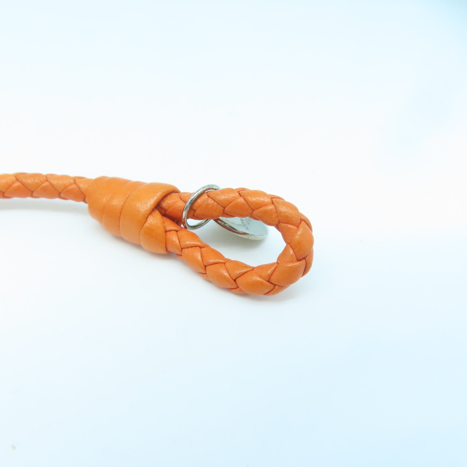 BOTTEGA VENETA 羊皮皮革/925純銀Bracelet銀扣手鏈橙色