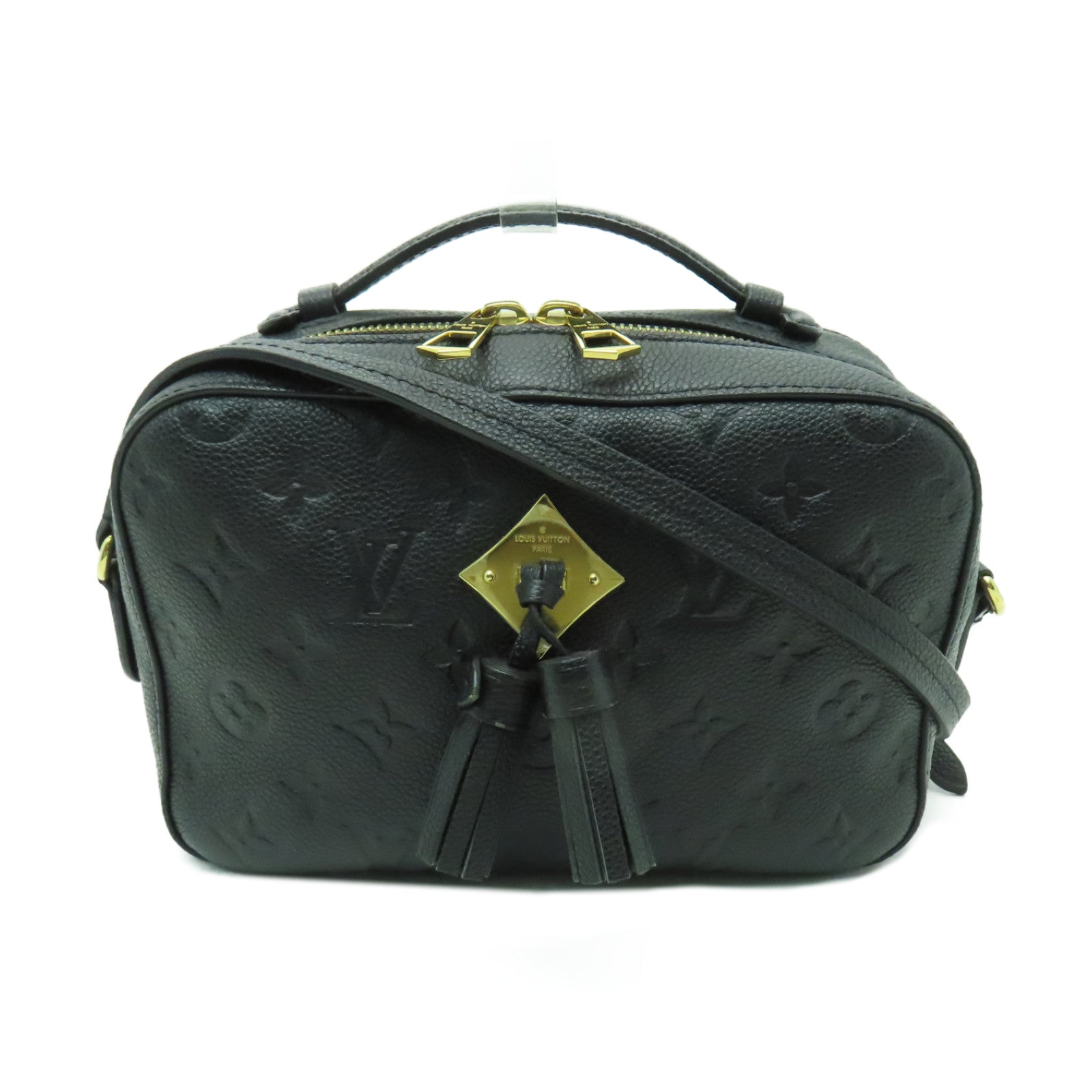 LOUIS VUITTON Monogram Empreinte Saintonge金扣肩背袋黑色