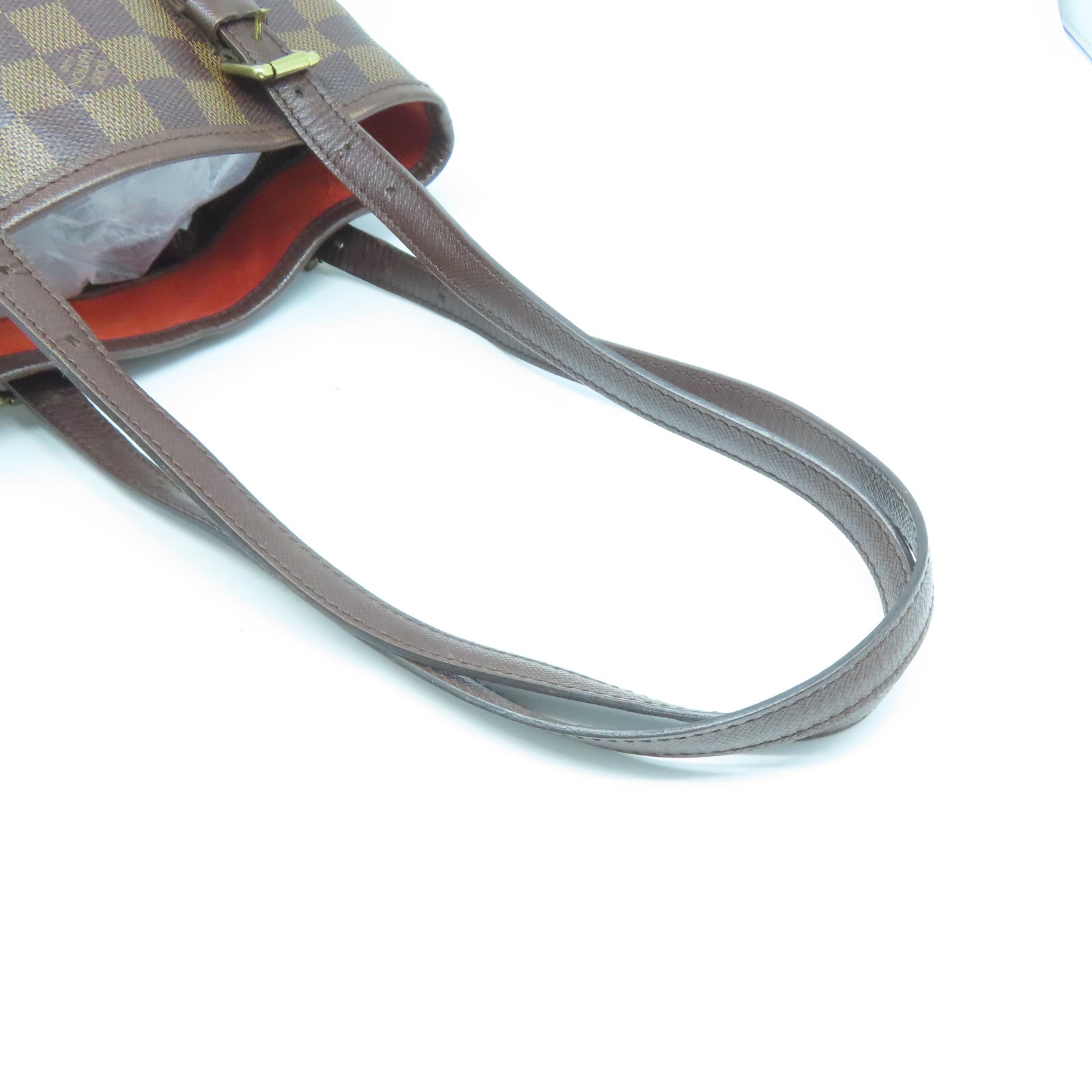 LOUIS VUITTON Damier Marais金扣手挽袋棕色