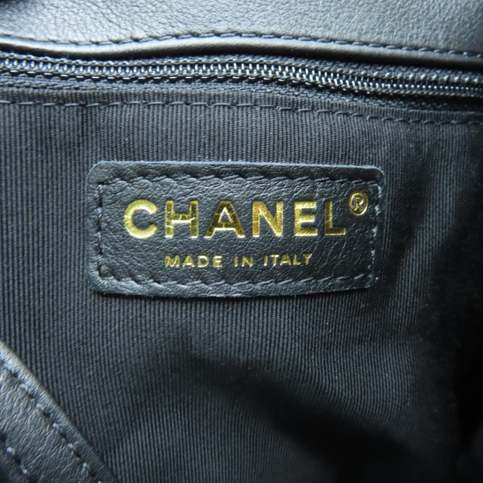 CHANEL 菱格牛皮皮革Chain Shoulder Bag金扣鏈帶肩背袋黑色