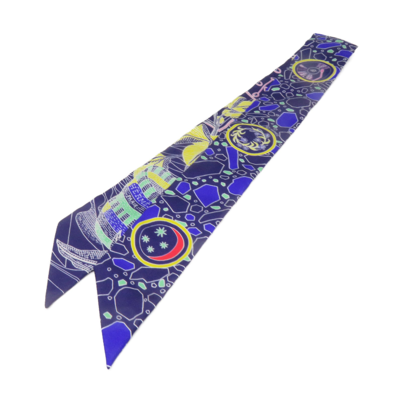 HERMES Silk Twilly Scarf Royal Blue/Color