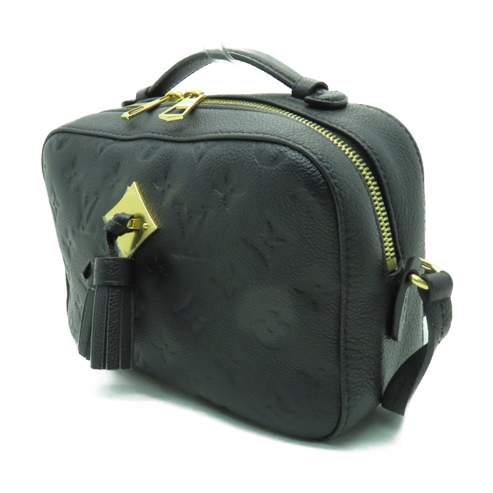 LOUIS VUITTON Monogram Empreinte Saintonge金扣肩背袋黑色