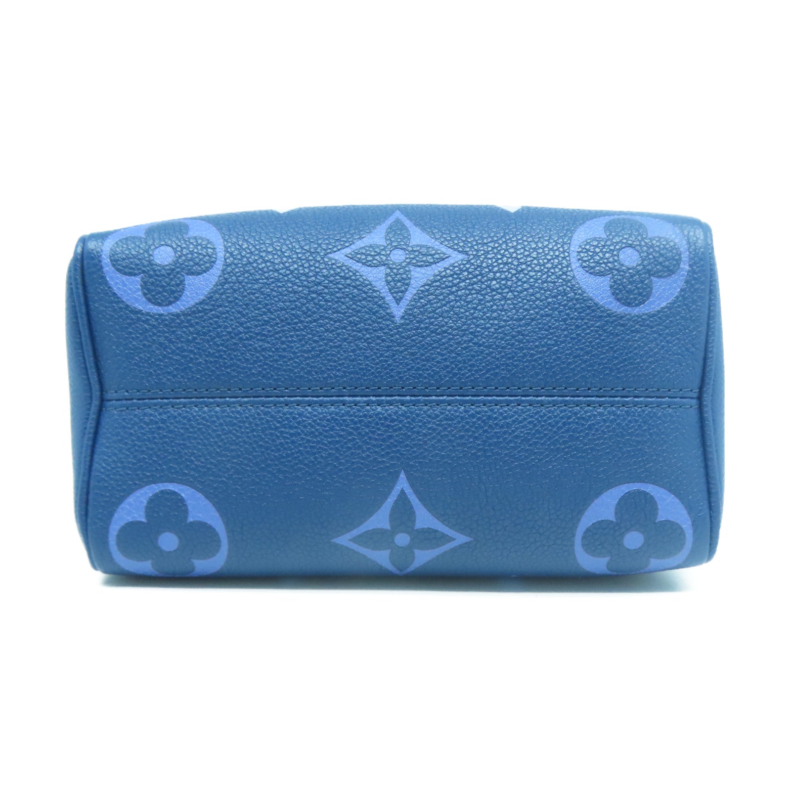 LOUIS VUITTON Monogram Empreinte Speedy Bandouliere 20金扣手挽肩背兩用袋藍色