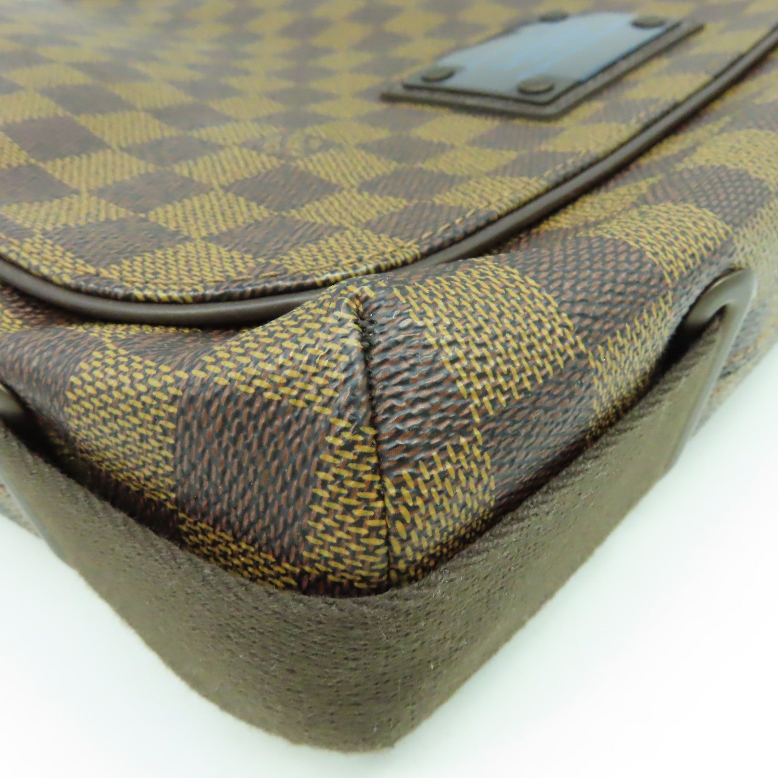 LOUIS VUITTON Damier Brooklyn MM金扣肩背袋啡色
