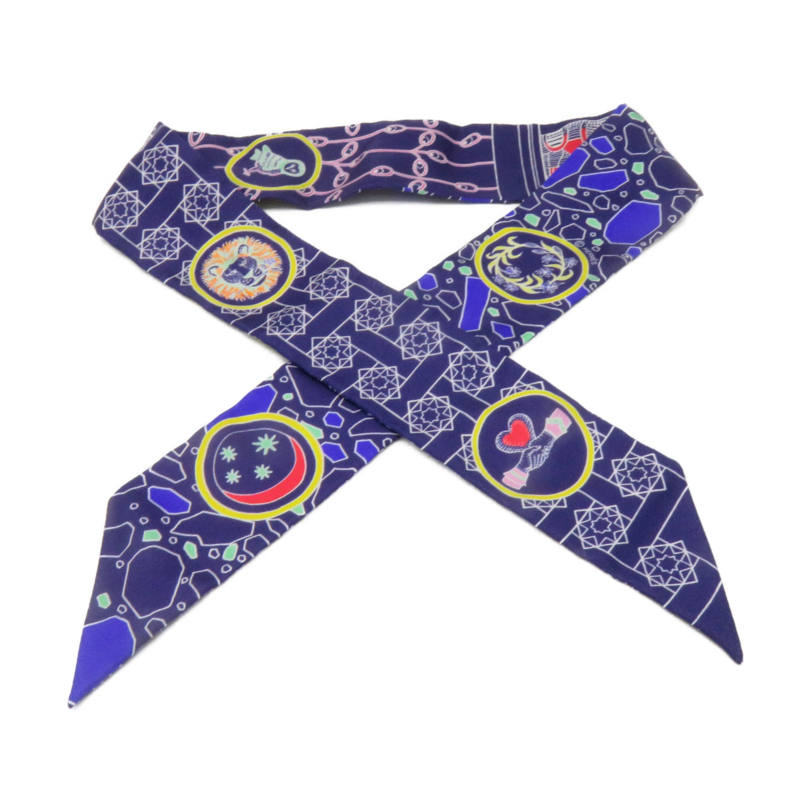 HERMES Silk Twilly Scarf Royal Blue/Color