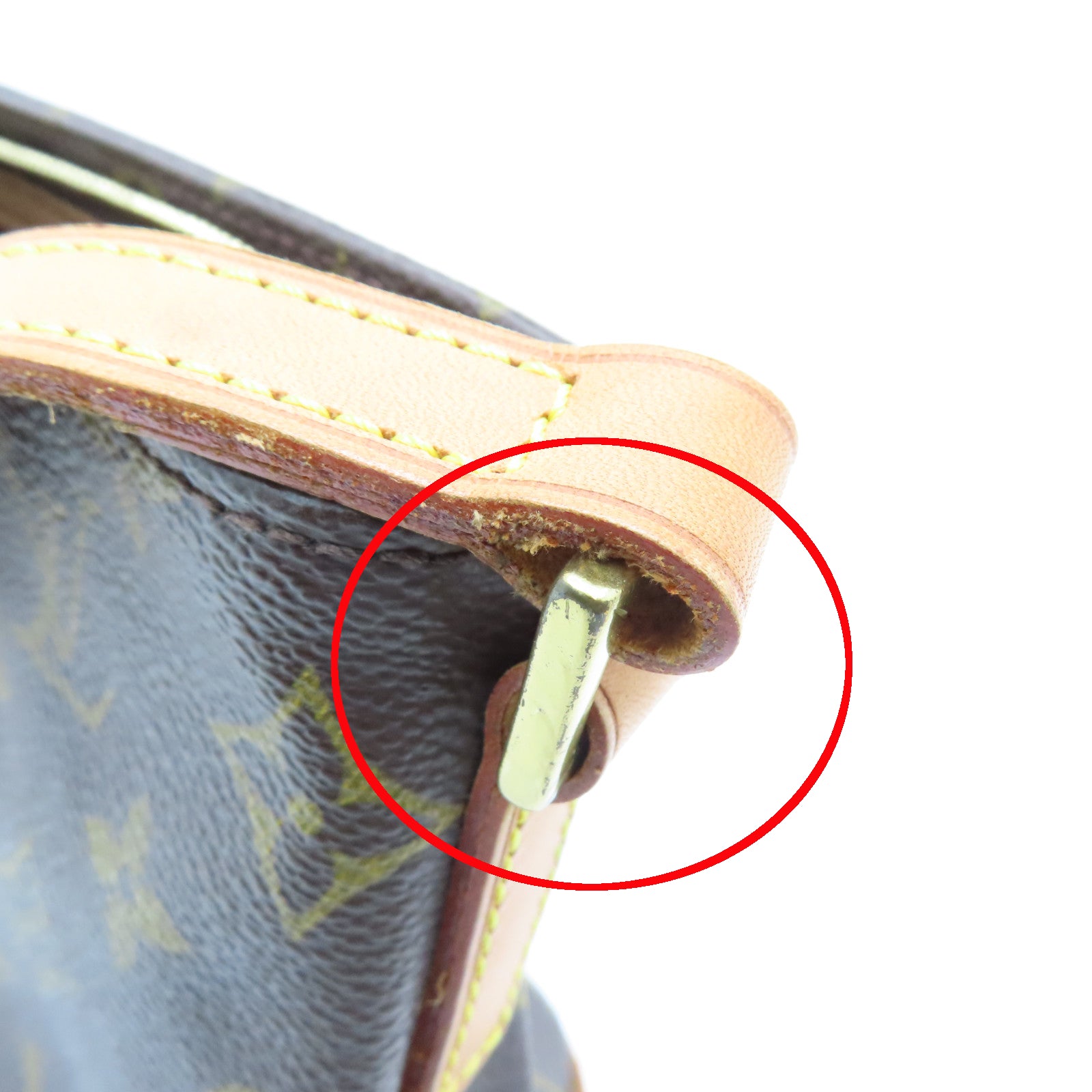 LOUIS VUITTON Monogram Trotteur Gold Buckle Shoulder Bag Brown