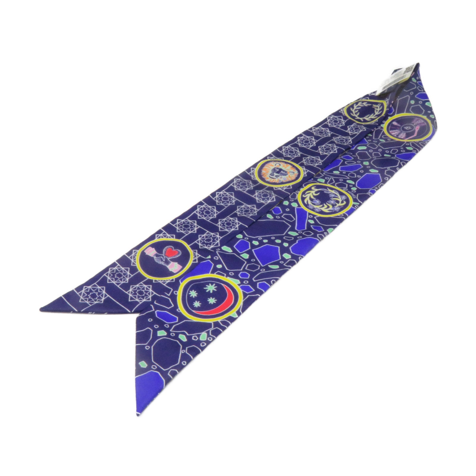 HERMES Silk Twilly Scarf Royal Blue/Color