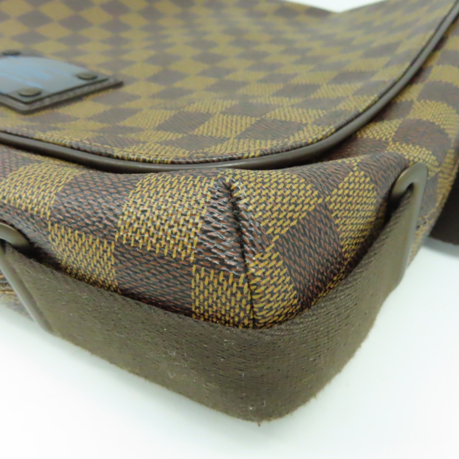 LOUIS VUITTON Damier Brooklyn MM金扣肩背袋啡色