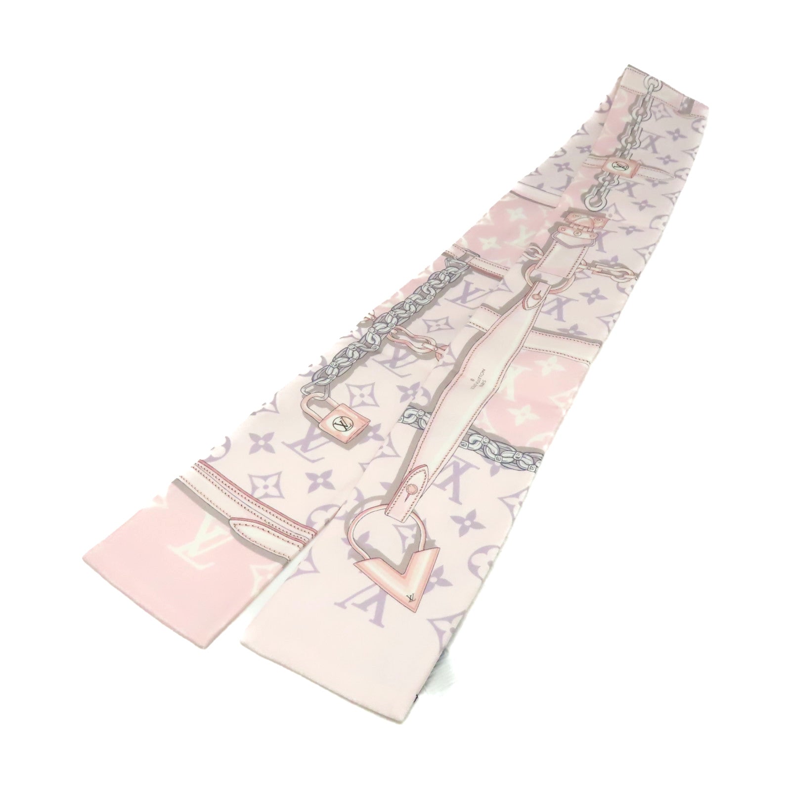 LOUIS VUITTON 絲質Monogram Confidential Scarf絲巾粉紅色/灰色/彩色