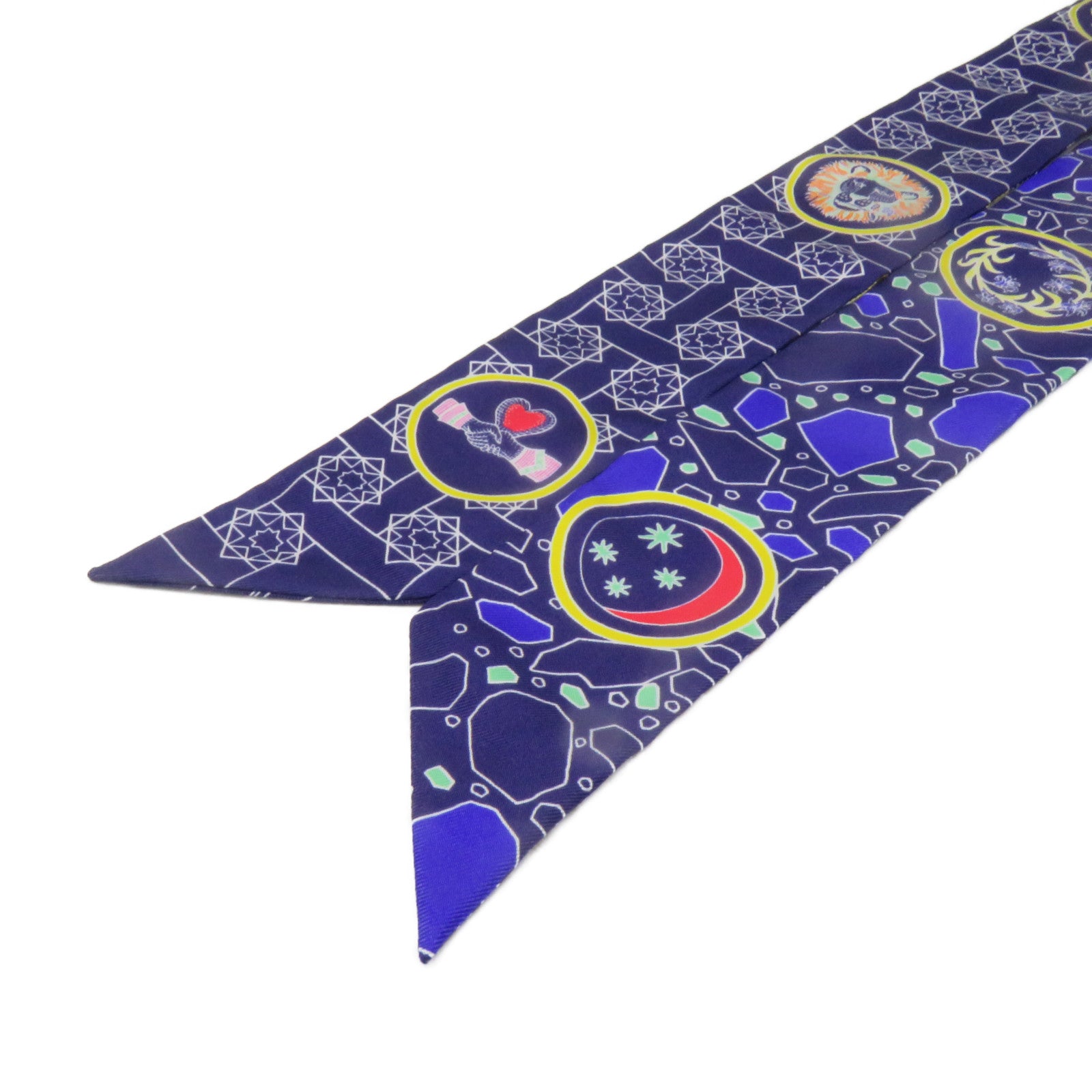 HERMES Silk Twilly Scarf Royal Blue/Color