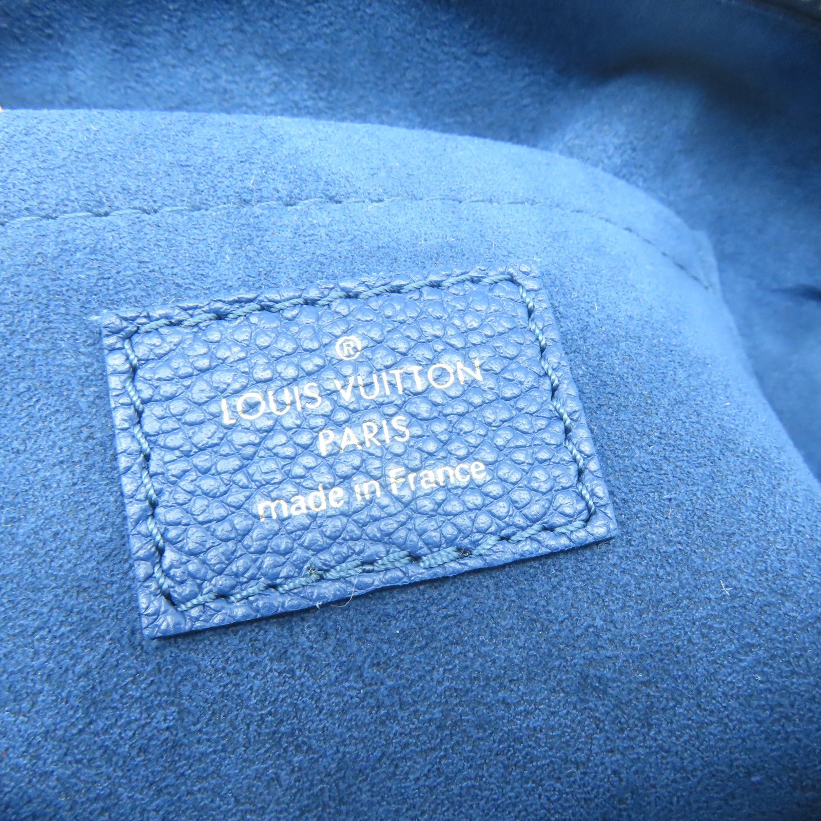 LOUIS VUITTON Monogram Empreinte Speedy Bandouliere 20金扣手挽肩背兩用袋藍色