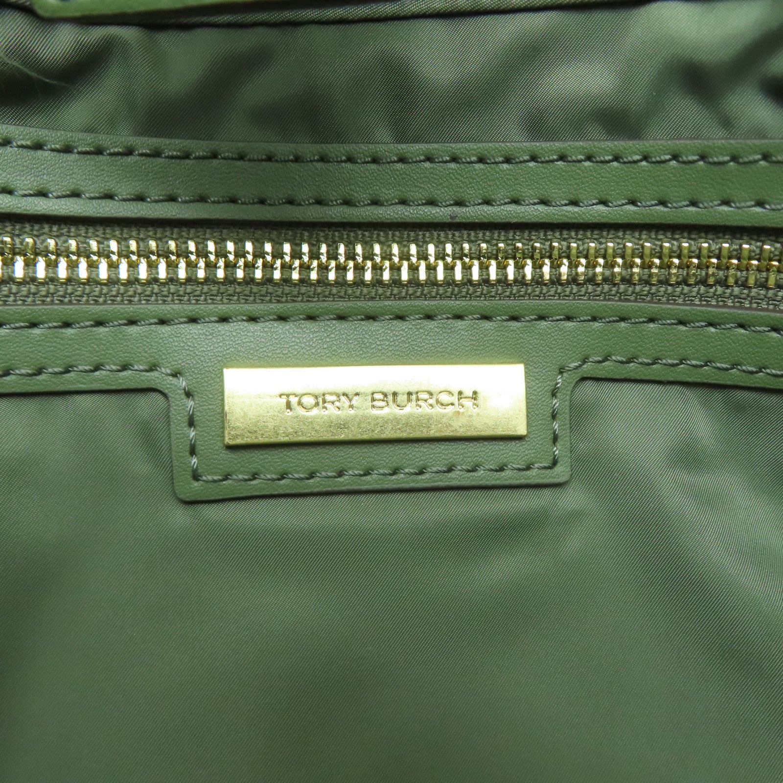 Tory Burch 尼龍Ella Tote金扣肩背袋綠色
