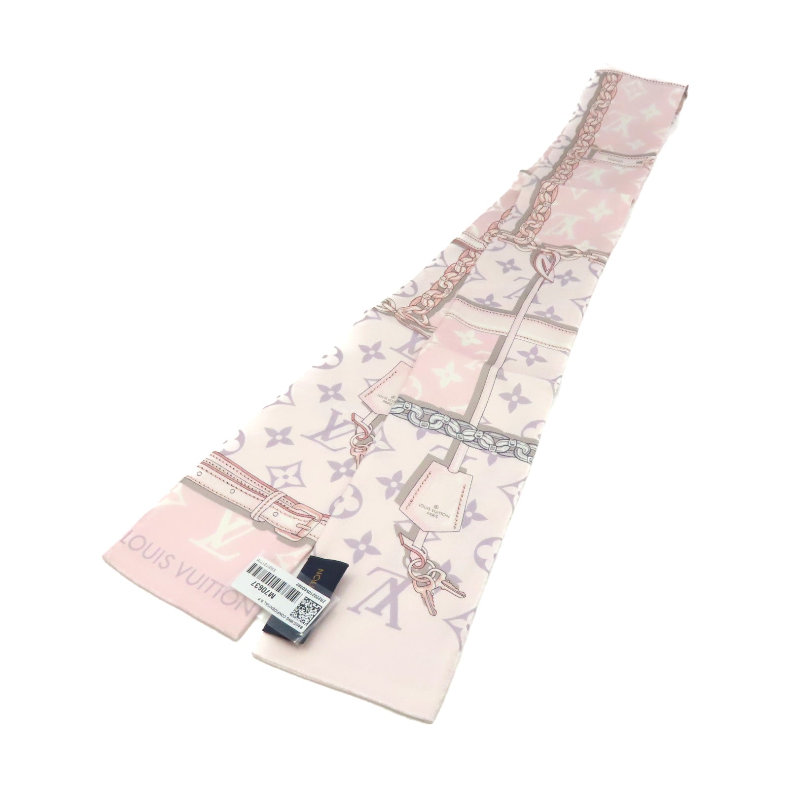 LOUIS VUITTON 絲質Monogram Confidential Scarf絲巾粉紅色/灰色/彩色