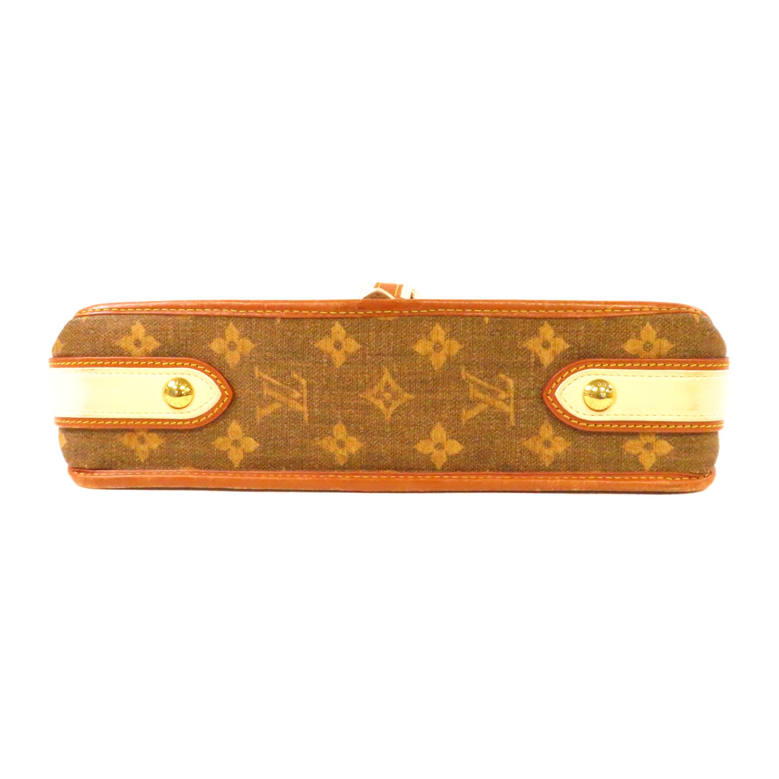 LOUIS VUITTON Monogram Tissue Rayures金扣肩背袋啡色/紅色/白色