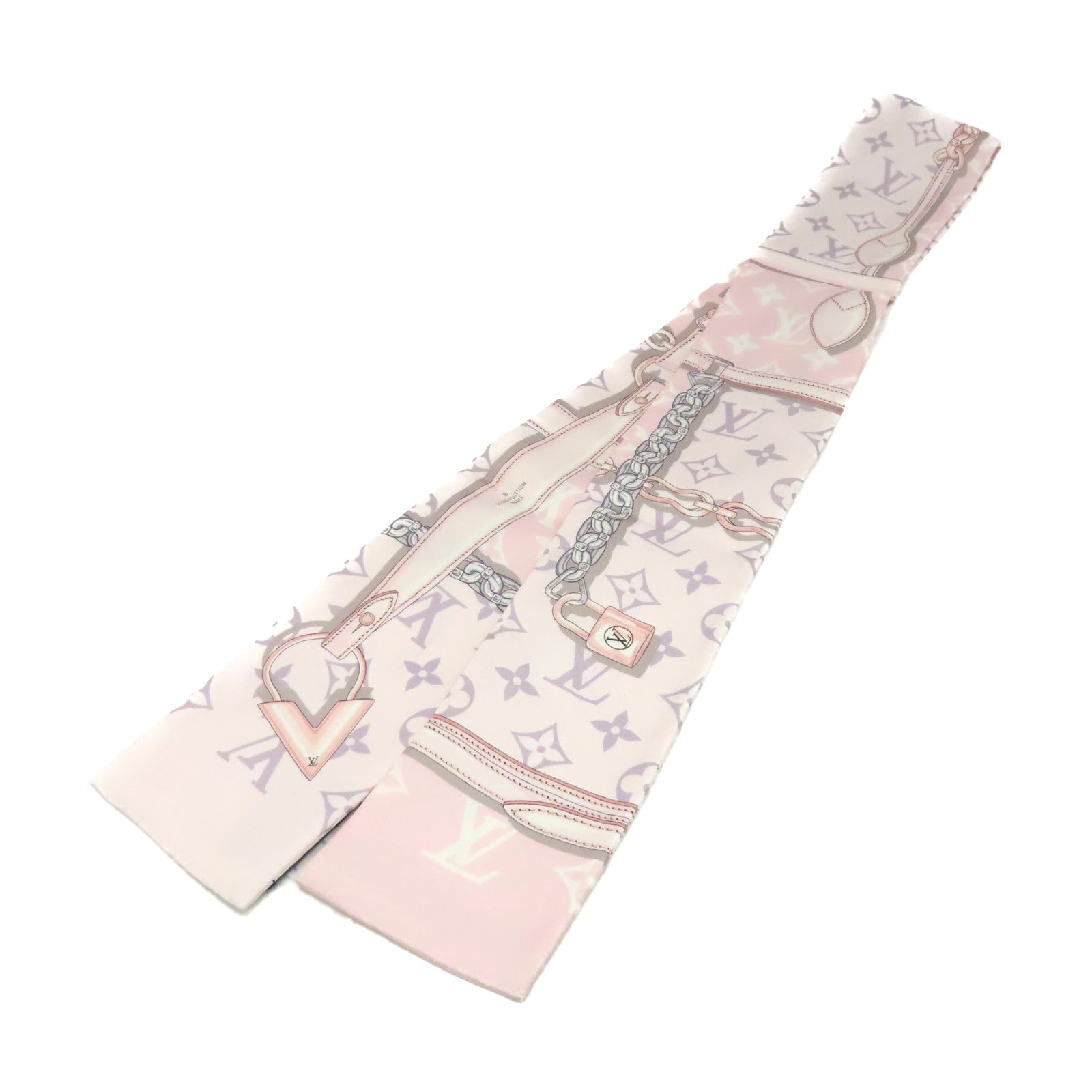 LOUIS VUITTON 絲質Monogram Confidential Scarf絲巾粉紅色/灰色/彩色