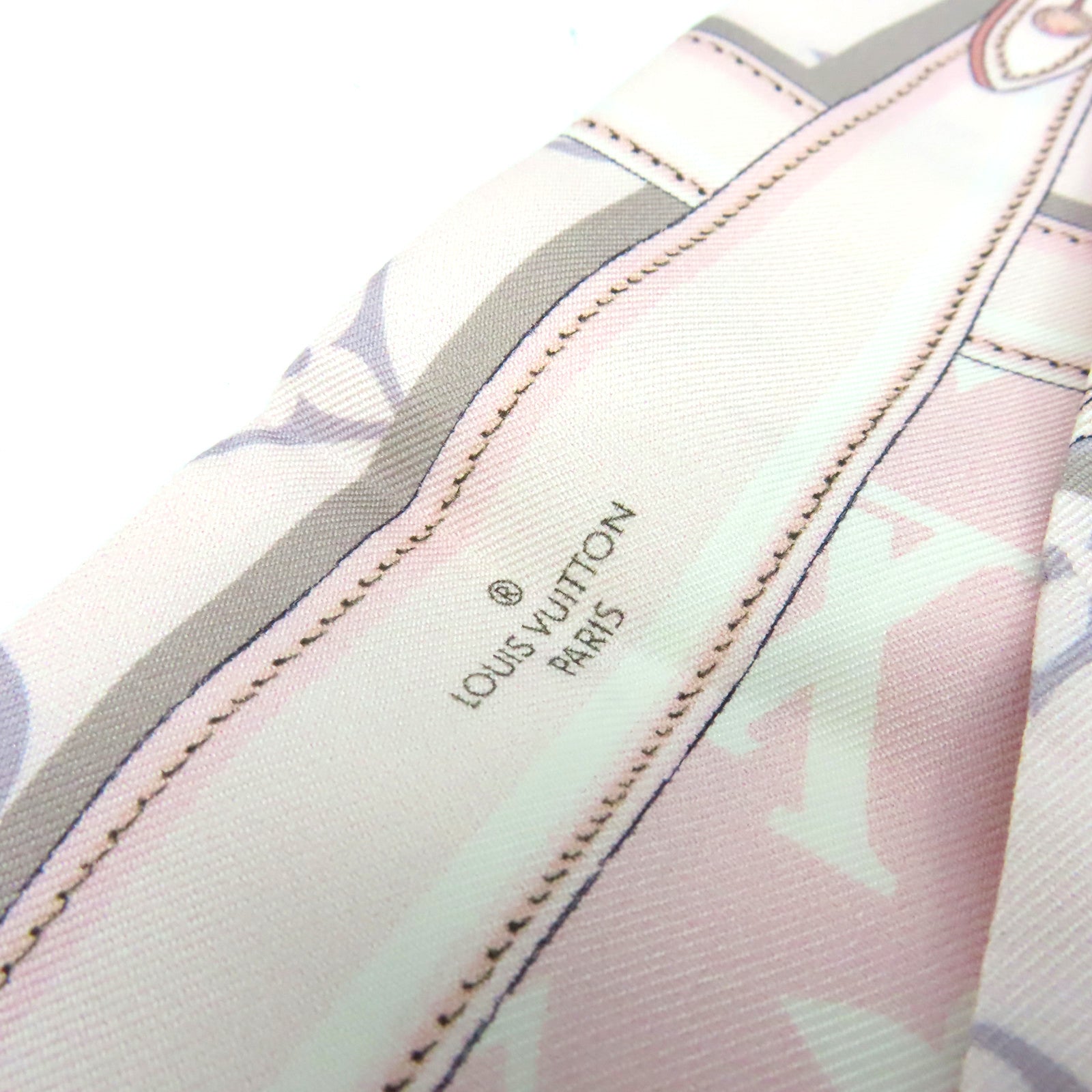 LOUIS VUITTON 絲質Monogram Confidential Scarf絲巾粉紅色/灰色/彩色