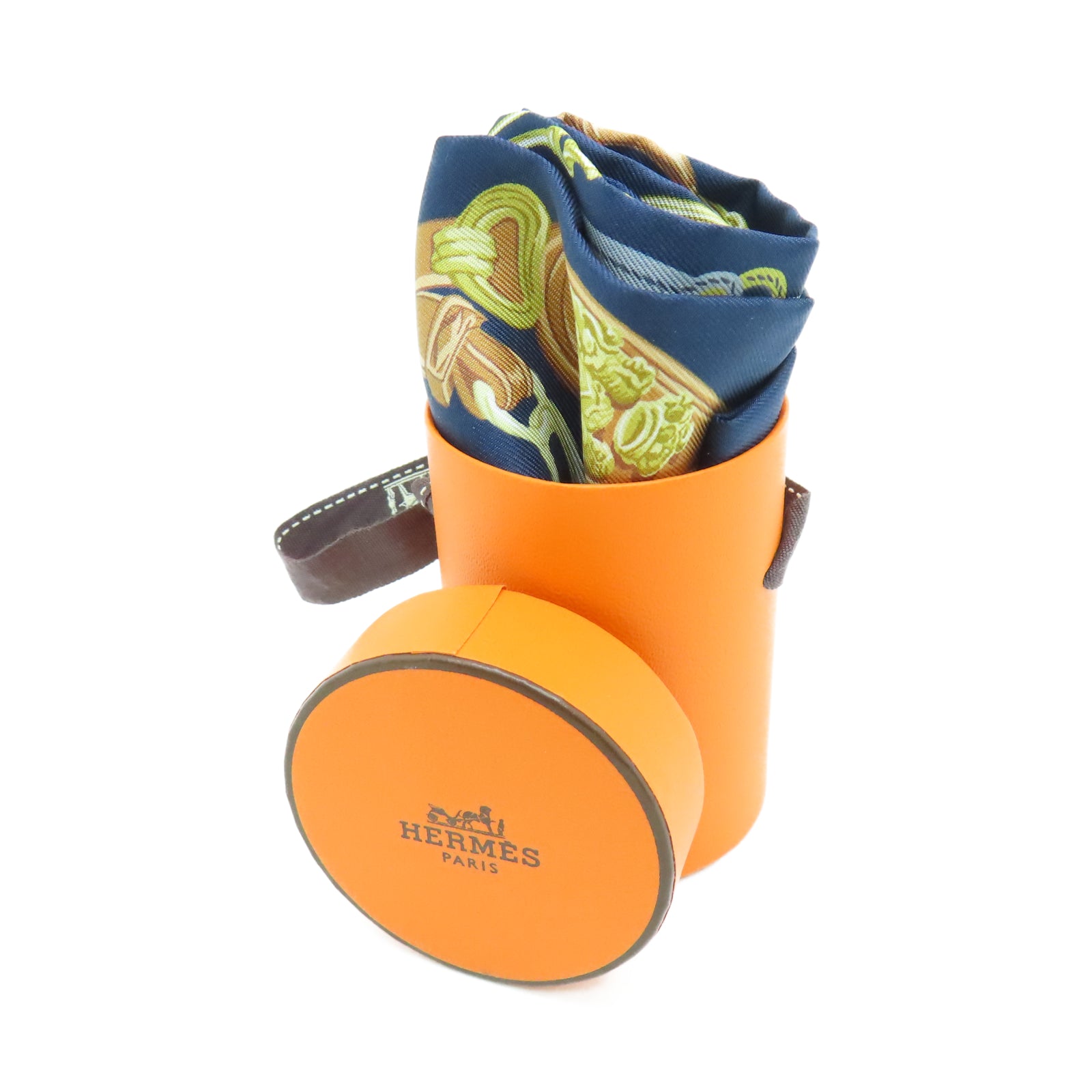 HERMES 絲質Twilly絲巾藍色