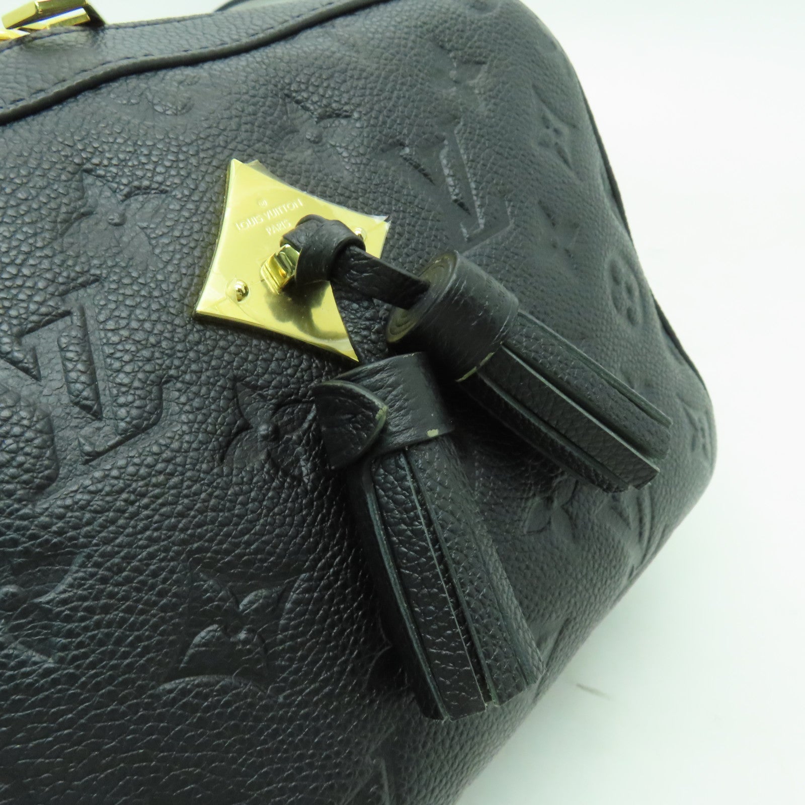 LOUIS VUITTON Monogram Empreinte Saintonge金扣肩背袋黑色