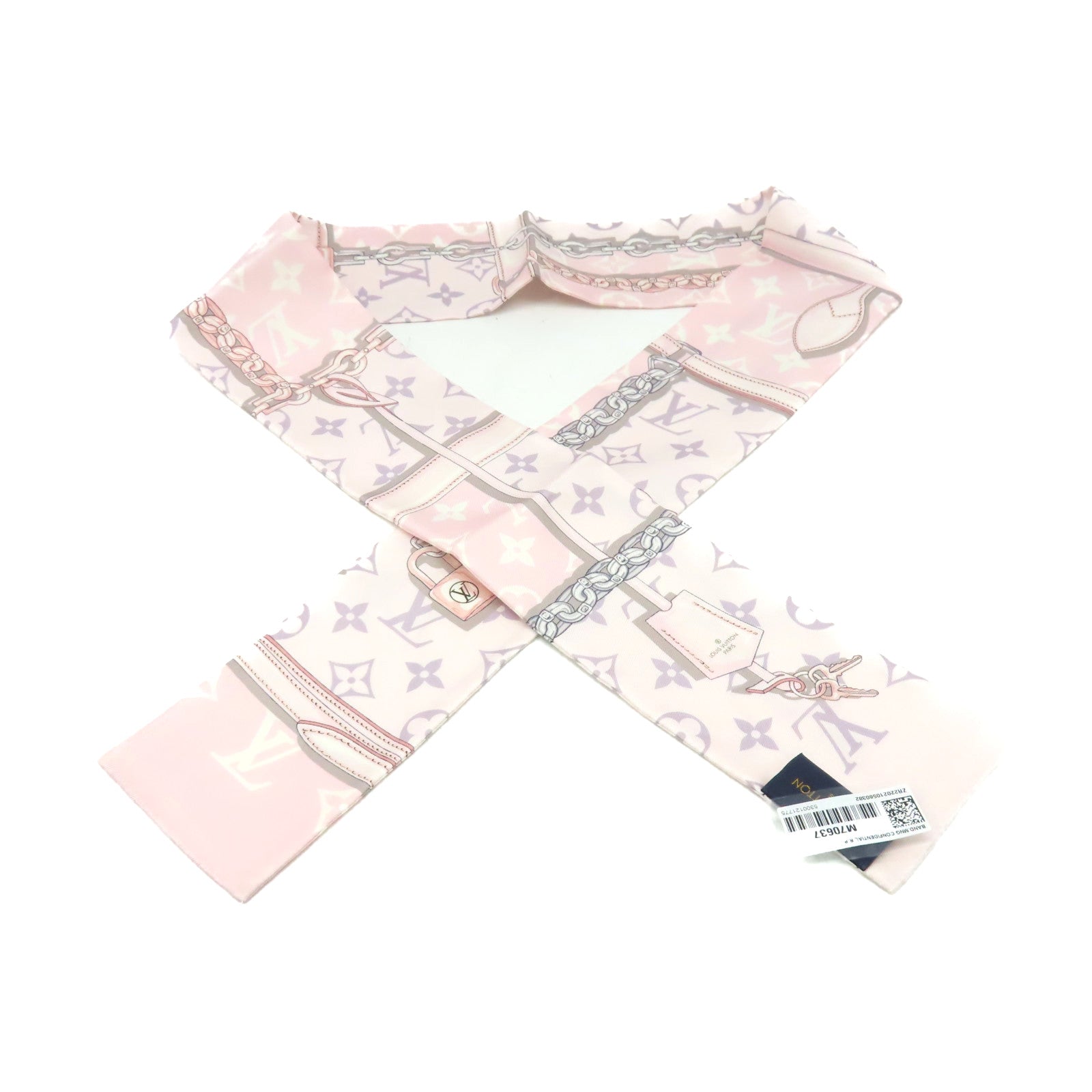 LOUIS VUITTON 絲質Monogram Confidential Scarf絲巾粉紅色/灰色/彩色