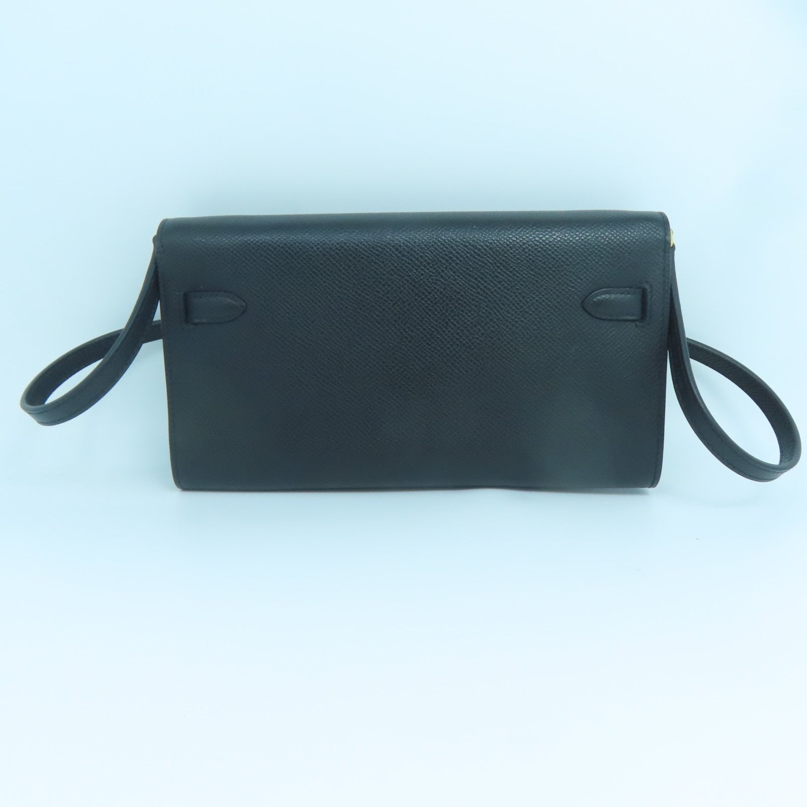 HERMES Epsom皮革Kelly To Go金扣肩背袋黑色