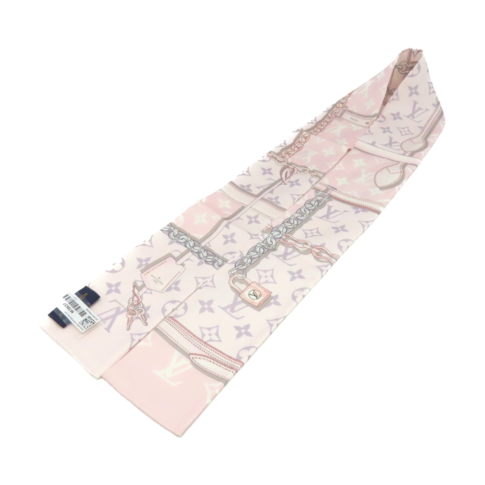 LOUIS VUITTON 絲質Monogram Confidential Scarf絲巾粉紅色/灰色/彩色