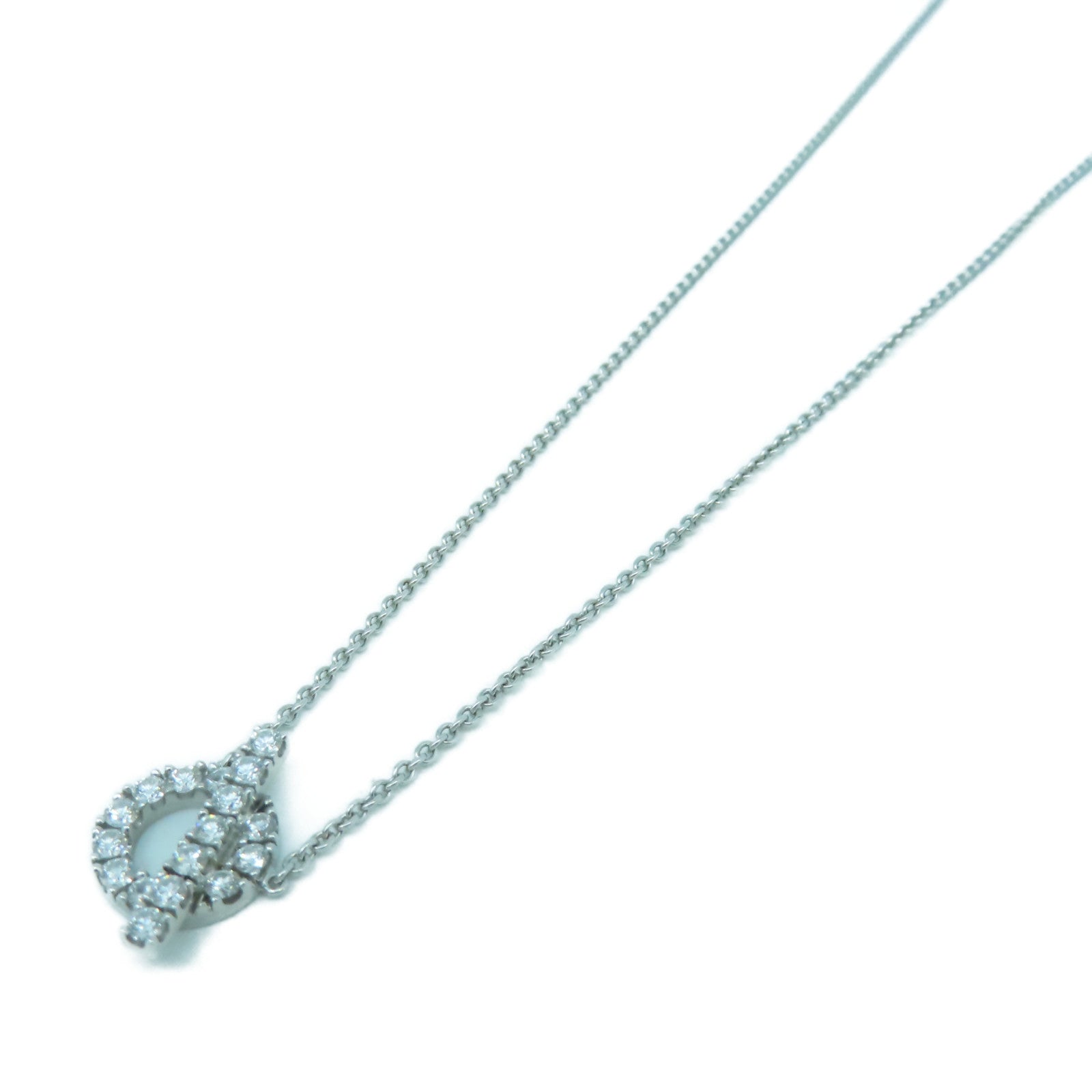 HERMES 18K白金Finesse Pendant 0.46ct鑽石項鍊