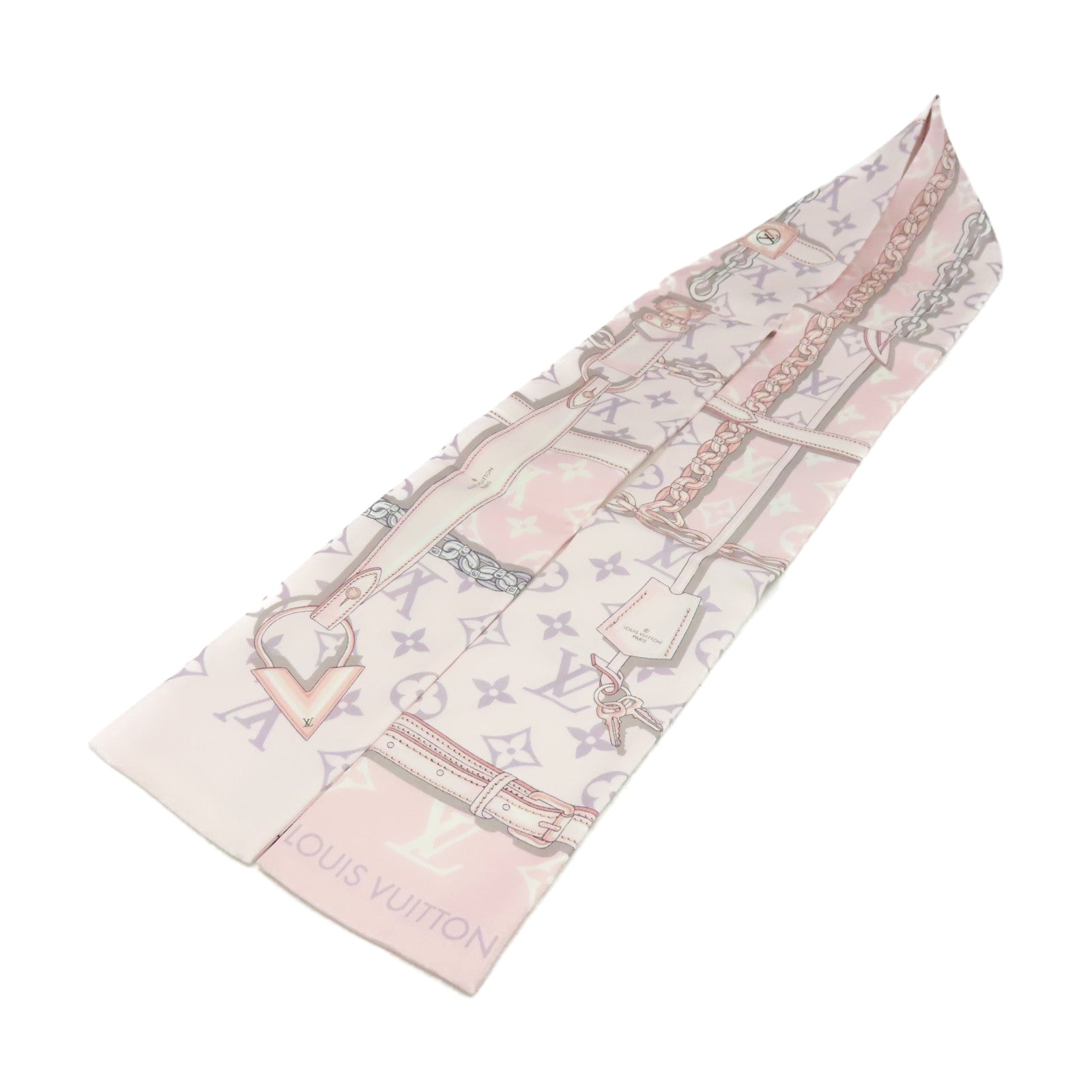 LOUIS VUITTON 絲質Monogram Confidential Scarf絲巾粉紅色/灰色/彩色