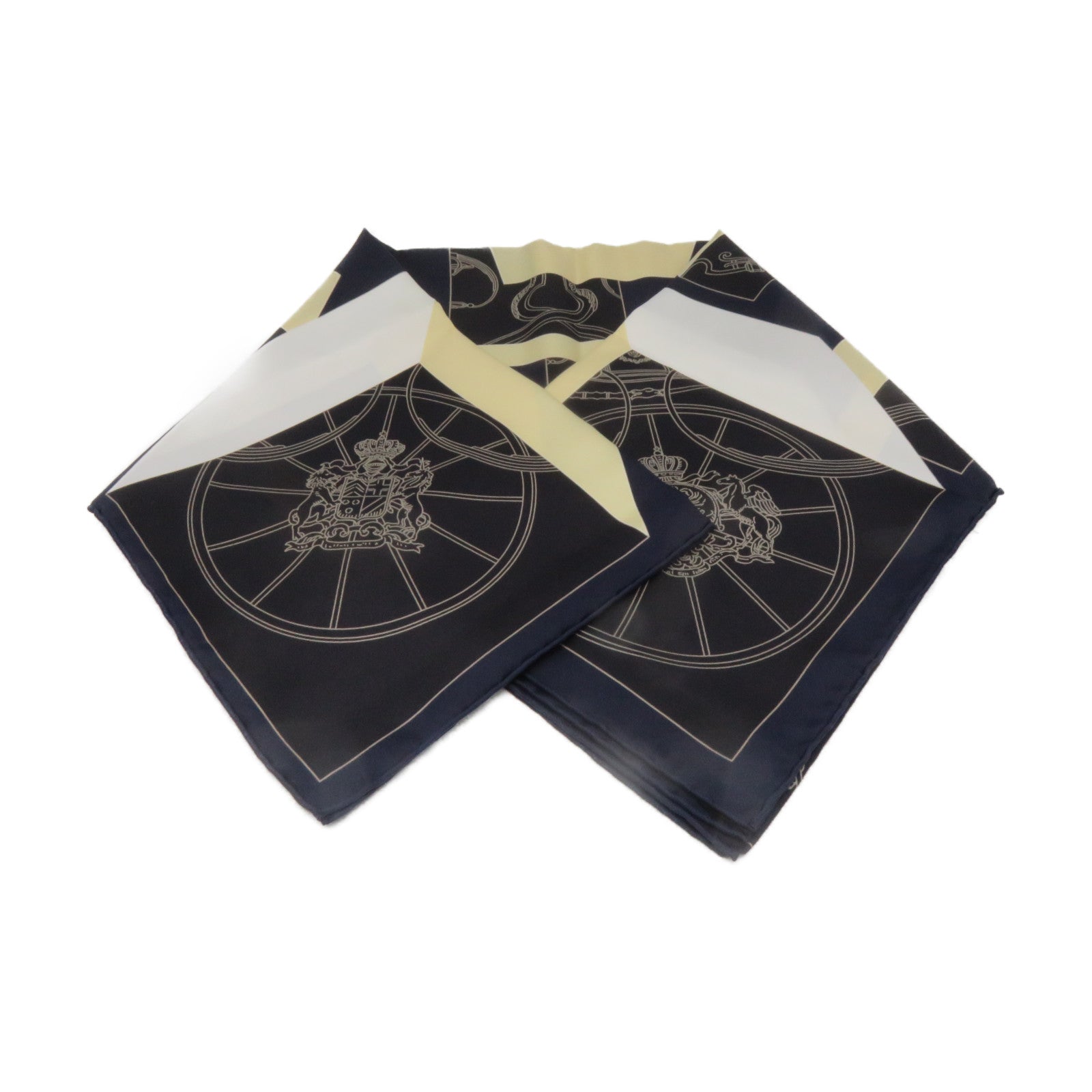 HERMES 丝质Scarf 90X90丝巾黑色/金色/宝蓝色/白色