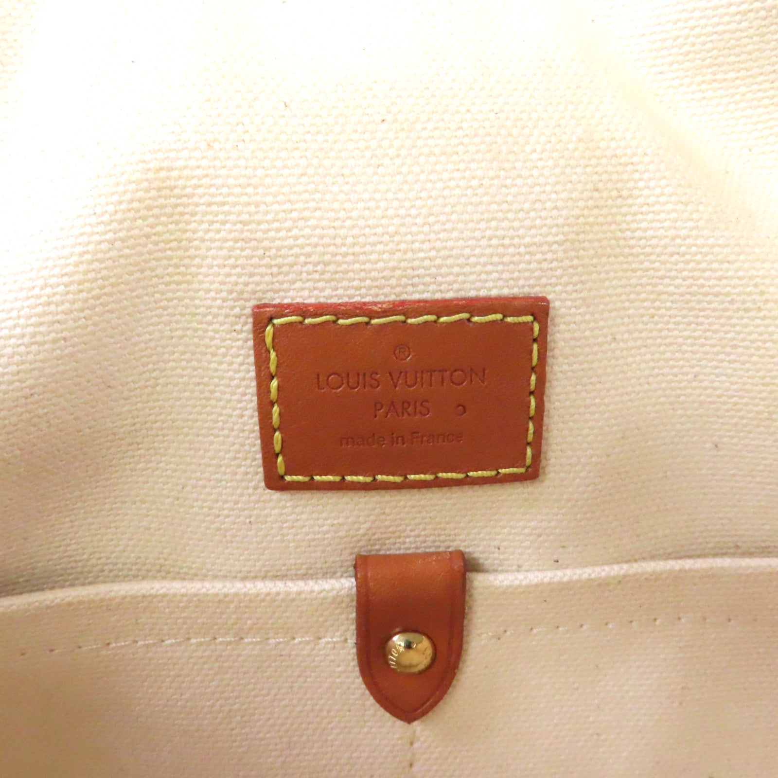 LOUIS VUITTON Monogram Tissue Rayures金扣肩背袋啡色/紅色/白色