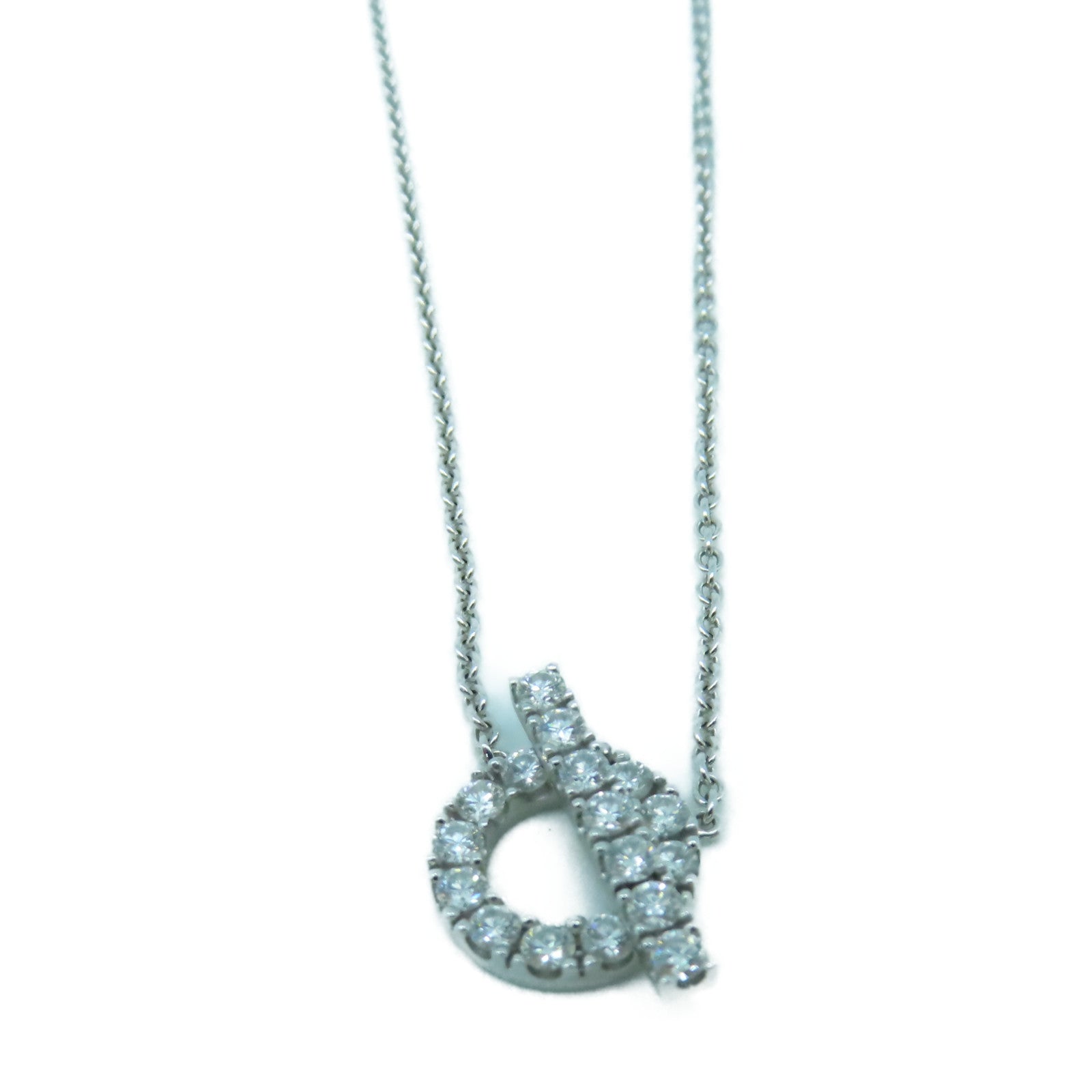 HERMES 18K白金Finesse Pendant 0.46ct鑽石項鍊