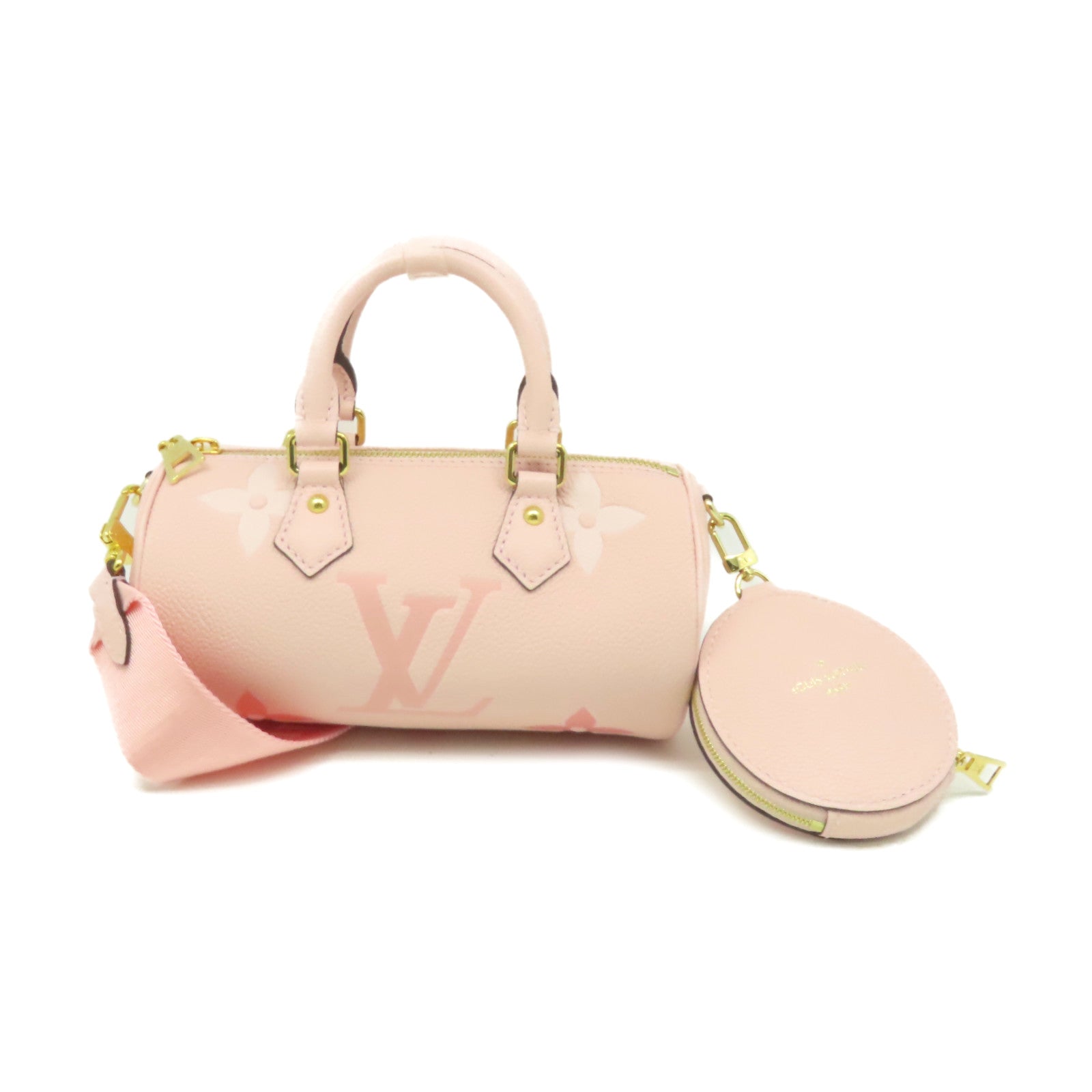 LOUIS VUITTON Monogram Empreinte Papillon BB 2Way Shoulder Bag手挽肩背兩用袋粉紅色