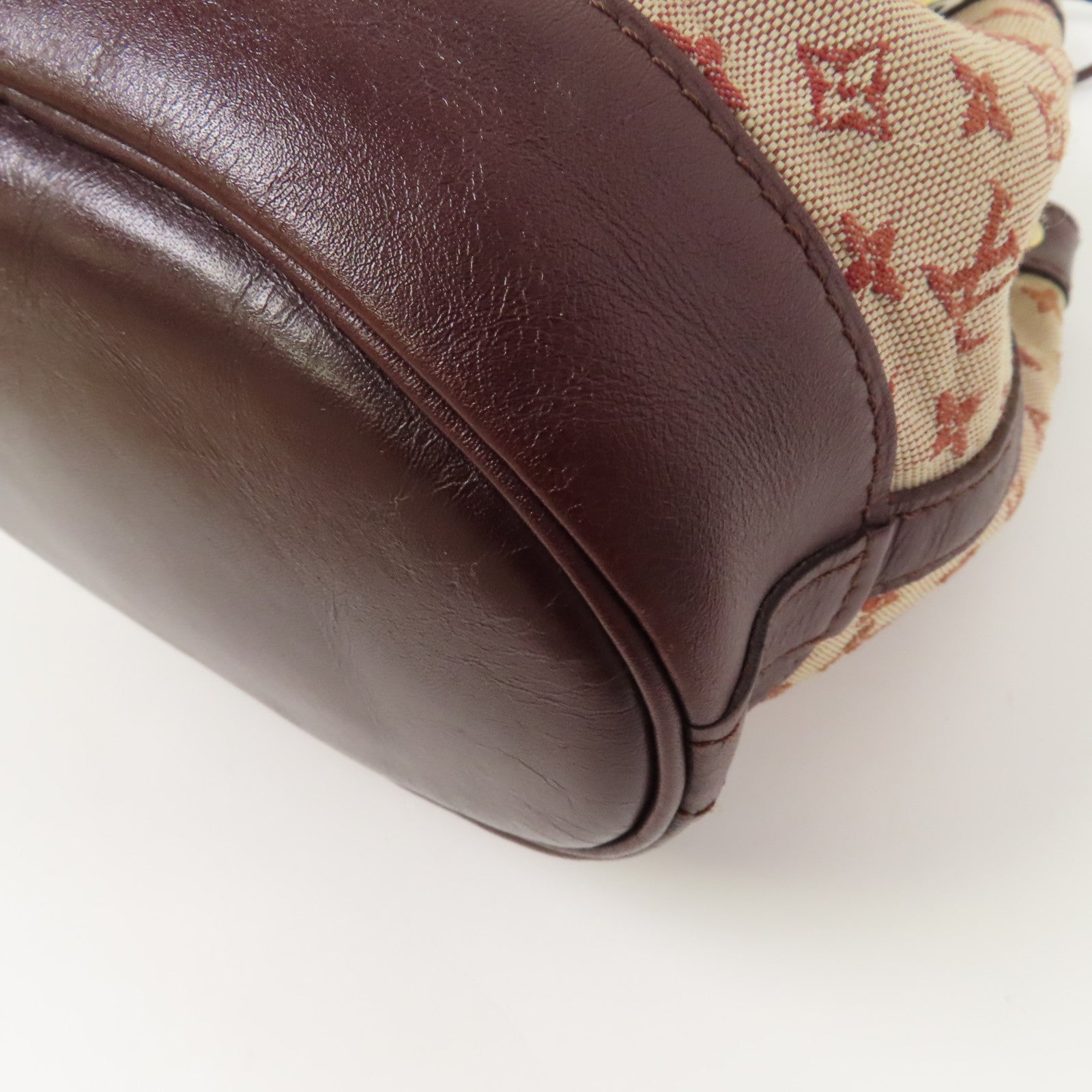 LOUIS VUITTON Monogram Mini Lin金扣Noelie肩背袋紅色