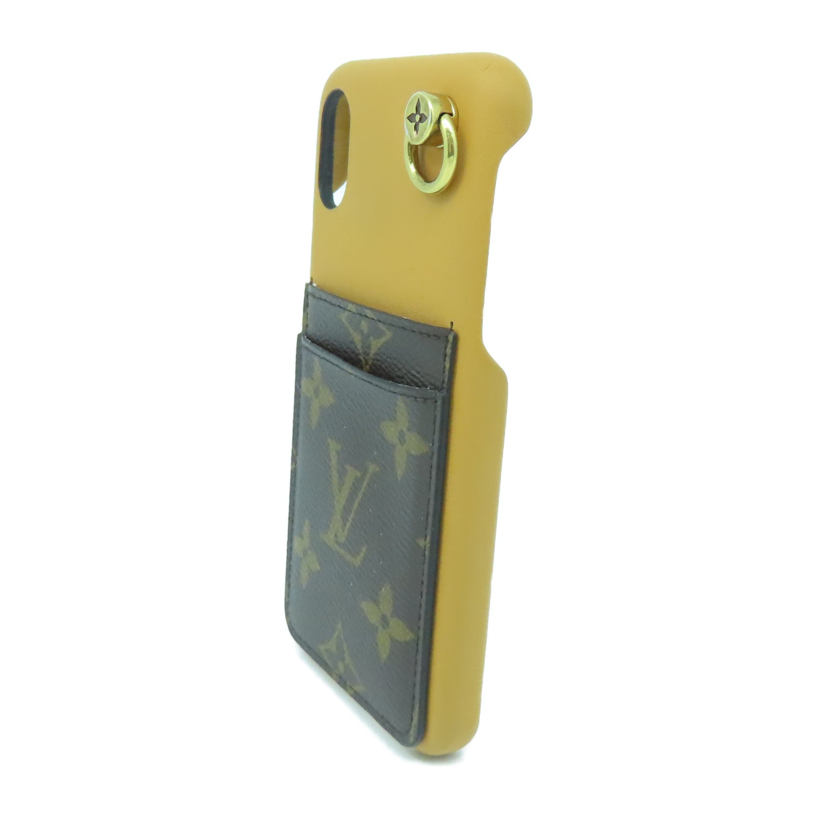 LOUIS VUITTON Monogram/皮革Phone Case金扣手機袋啡色