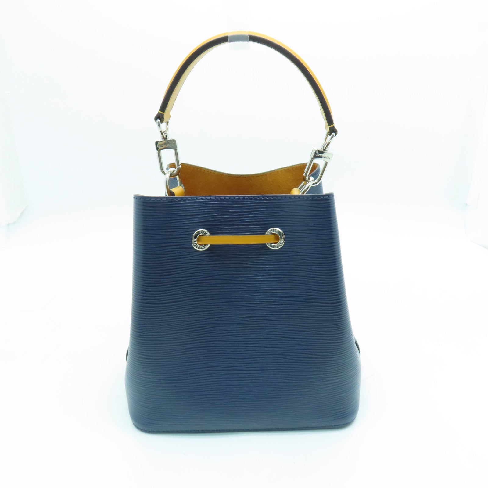 LOUIS VUITTON Epi Neo Noe BB銀扣手挽肩背兩用袋深藍色/橙色